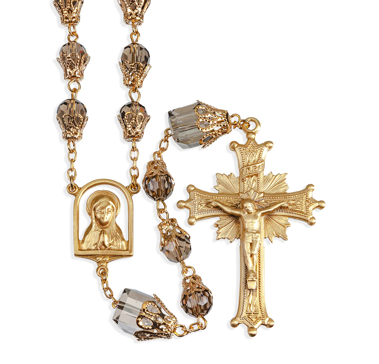 Queenship of Mary Topaz Crystal Rosary