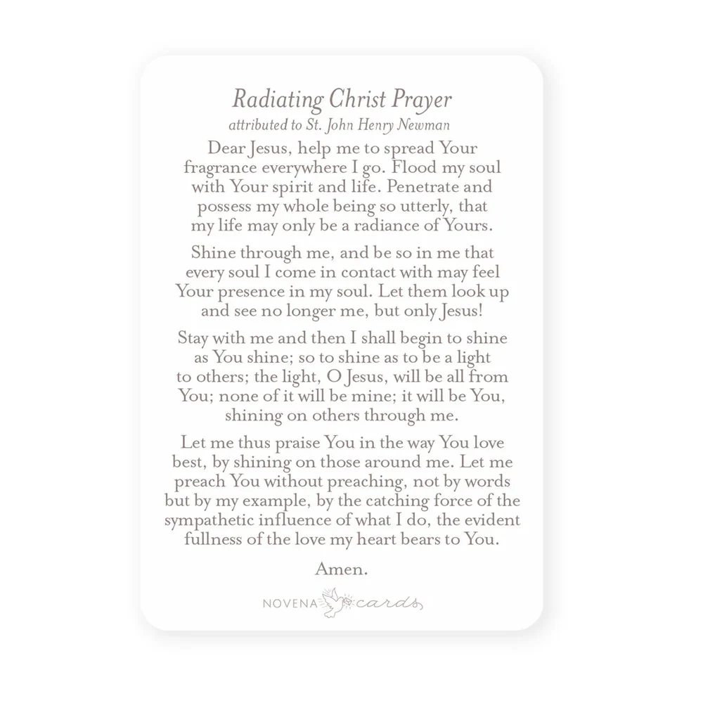 Radiating Christ Eucharistic Prayer Card - Image 2