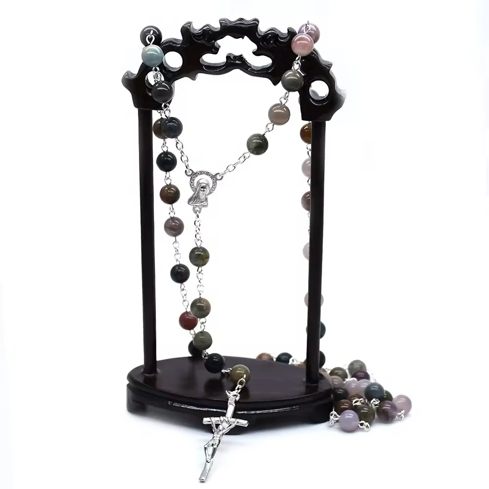 Rainbow Agate Stone Rosary - Image 2