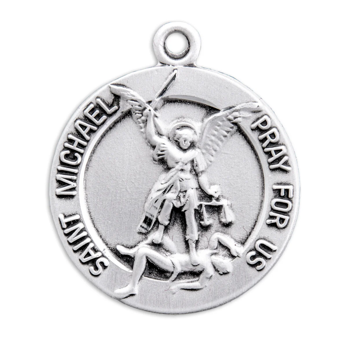 Raised Border Saint Michael Medal Necklace - Image 2