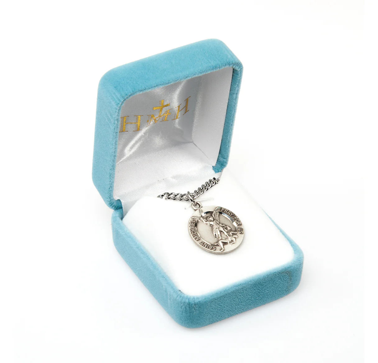 Raised Border Saint Michael Medal Necklace - Image 4