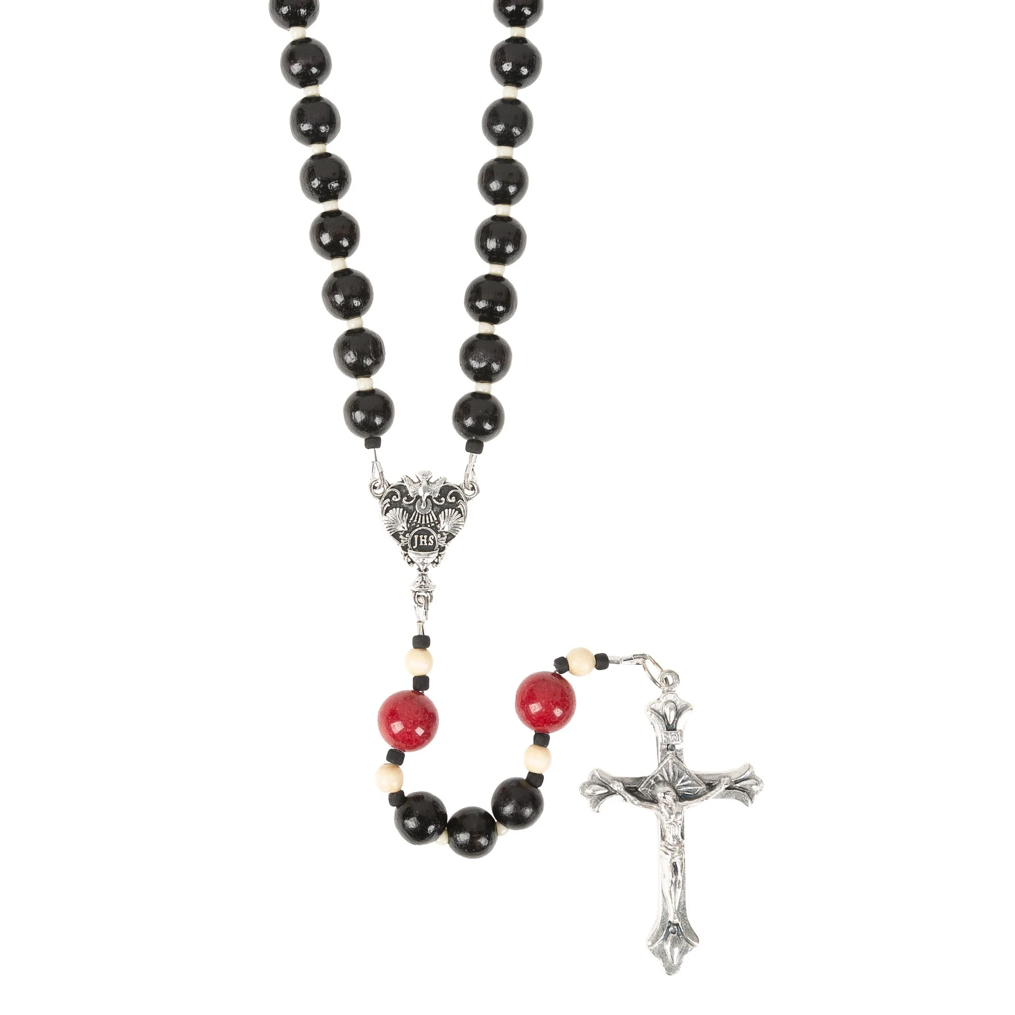 RCIA Black Wood Rosary with Prayer Card - Image 2