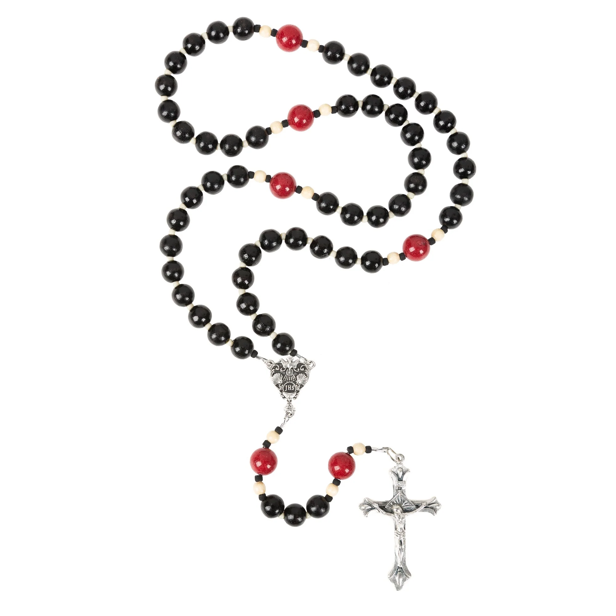 RCIA Black Wood Rosary with Prayer Card - Image 3