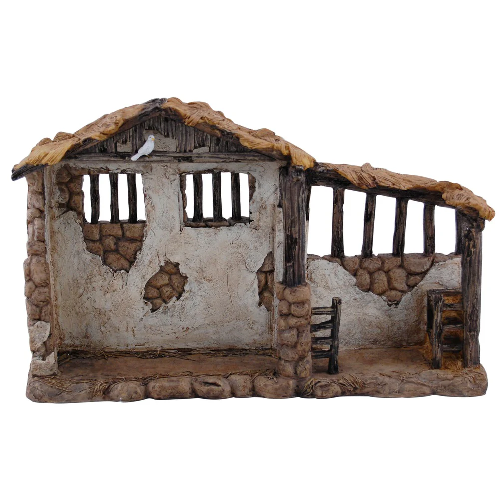 Real Life Nativity Set Lighted Stable - 7" Scale - Image 2