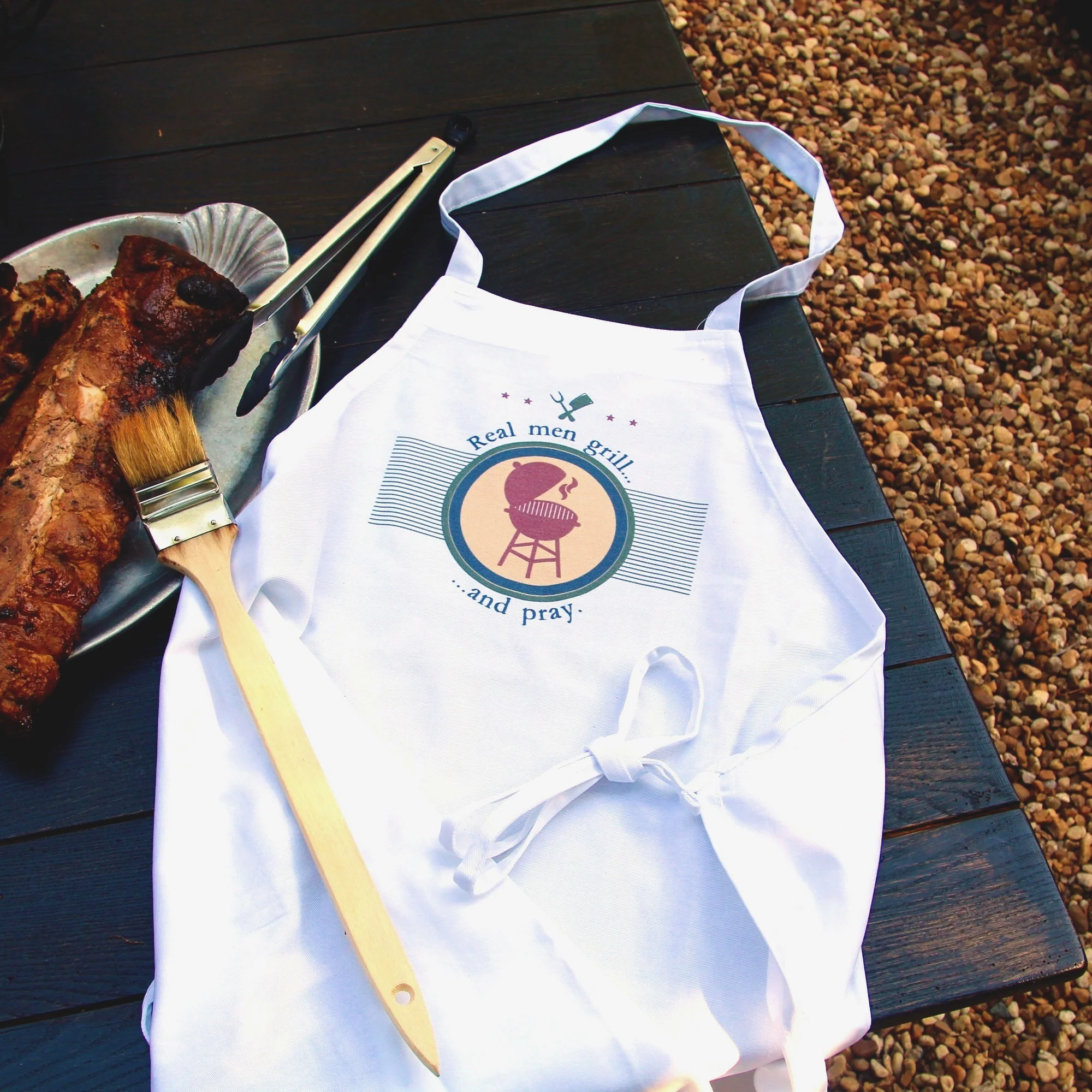 Real Men Grill & Pray Apron - Image 3