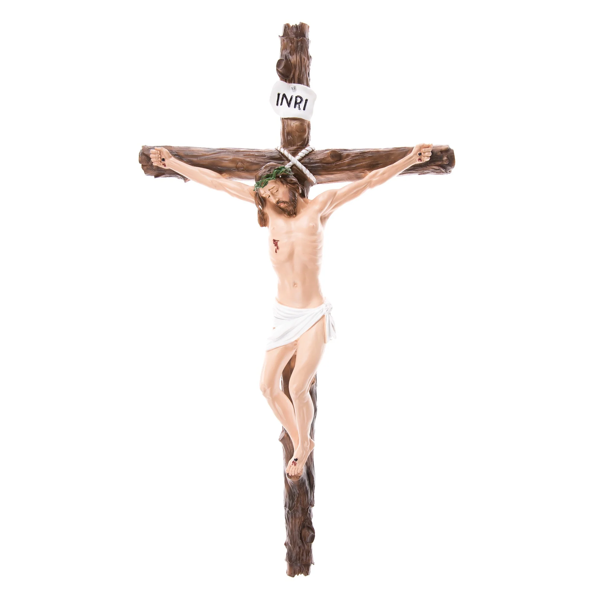 Realistic Style Hand Painted Italian Crucifix - 22" - Image 2