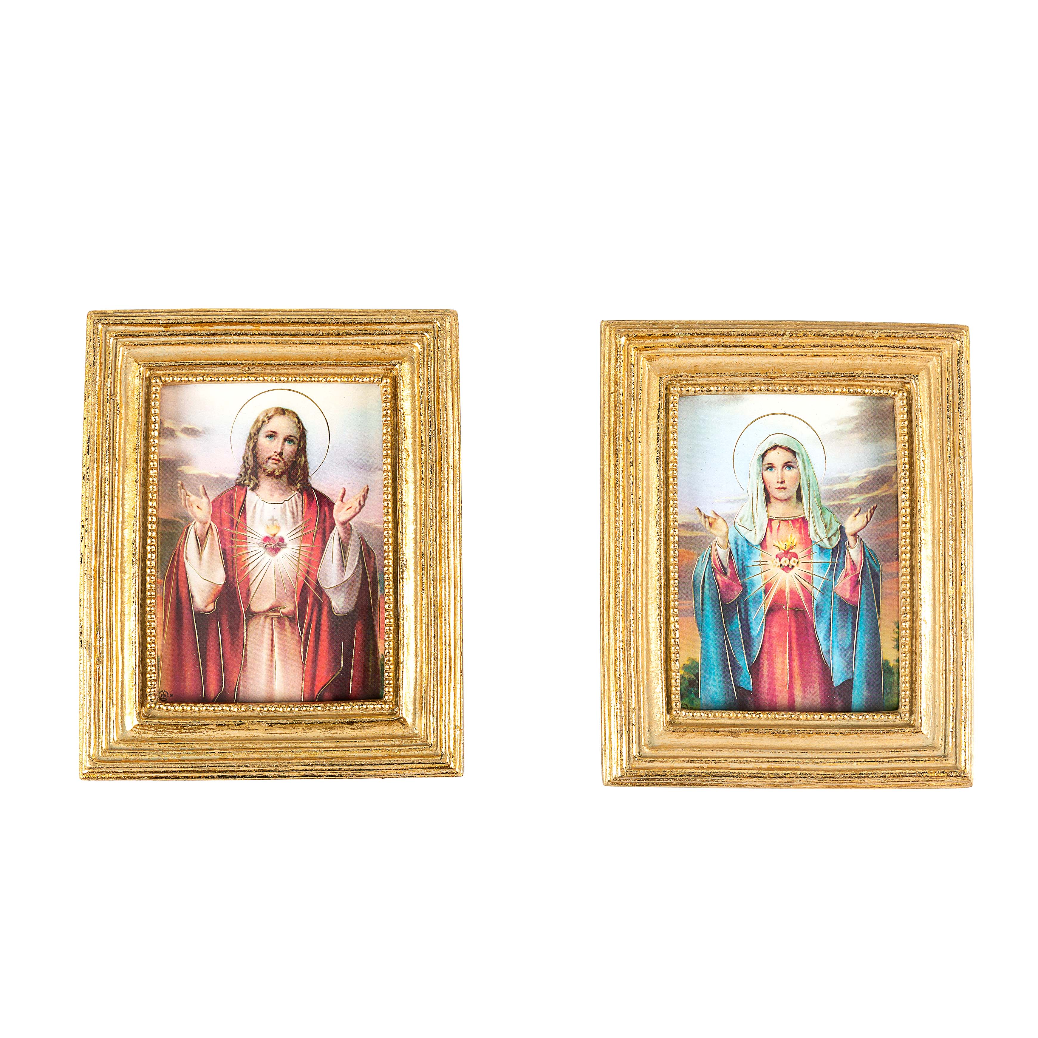 Rectangular 2-Frame Set of Sacred & Immaculate Heart Prints