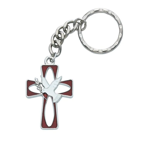 Red and White Holy Spirit Key Ring