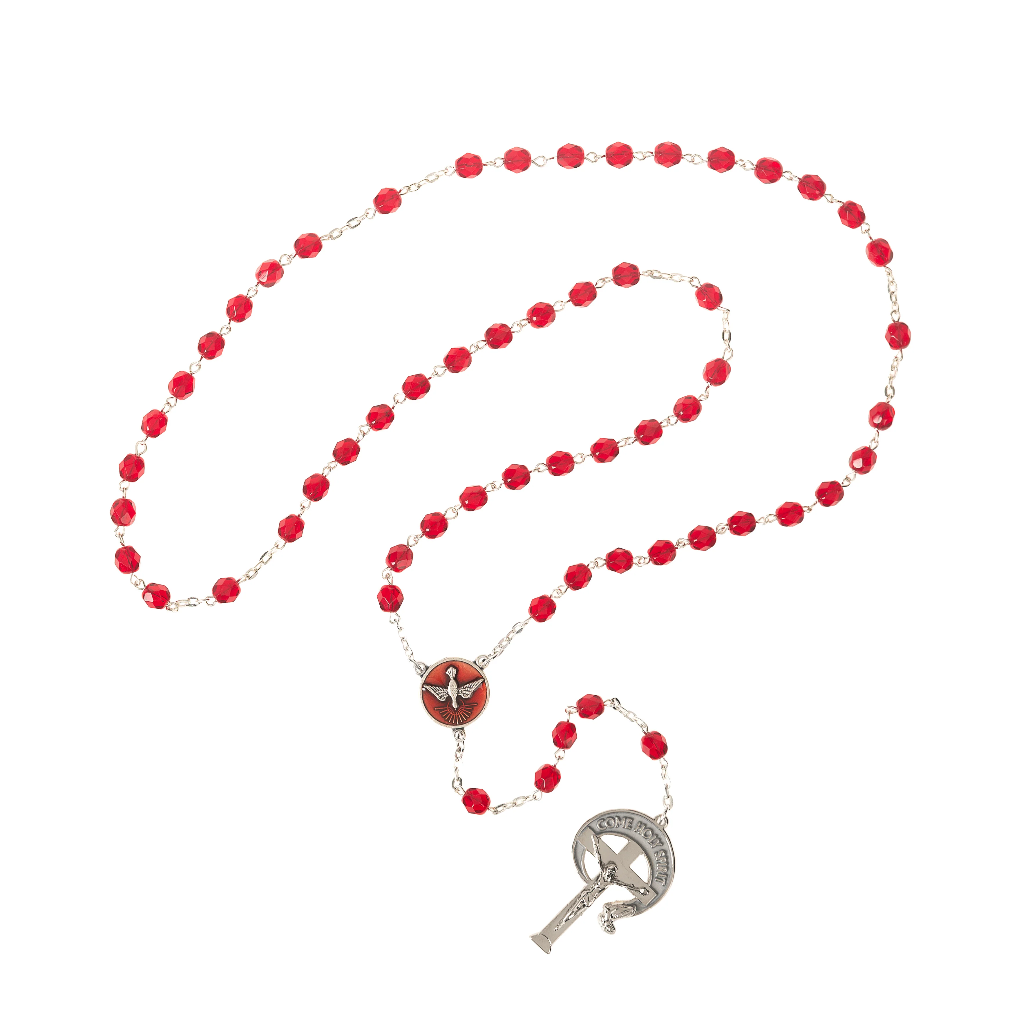 Red Crystal Confirmation Rosary - Image 3