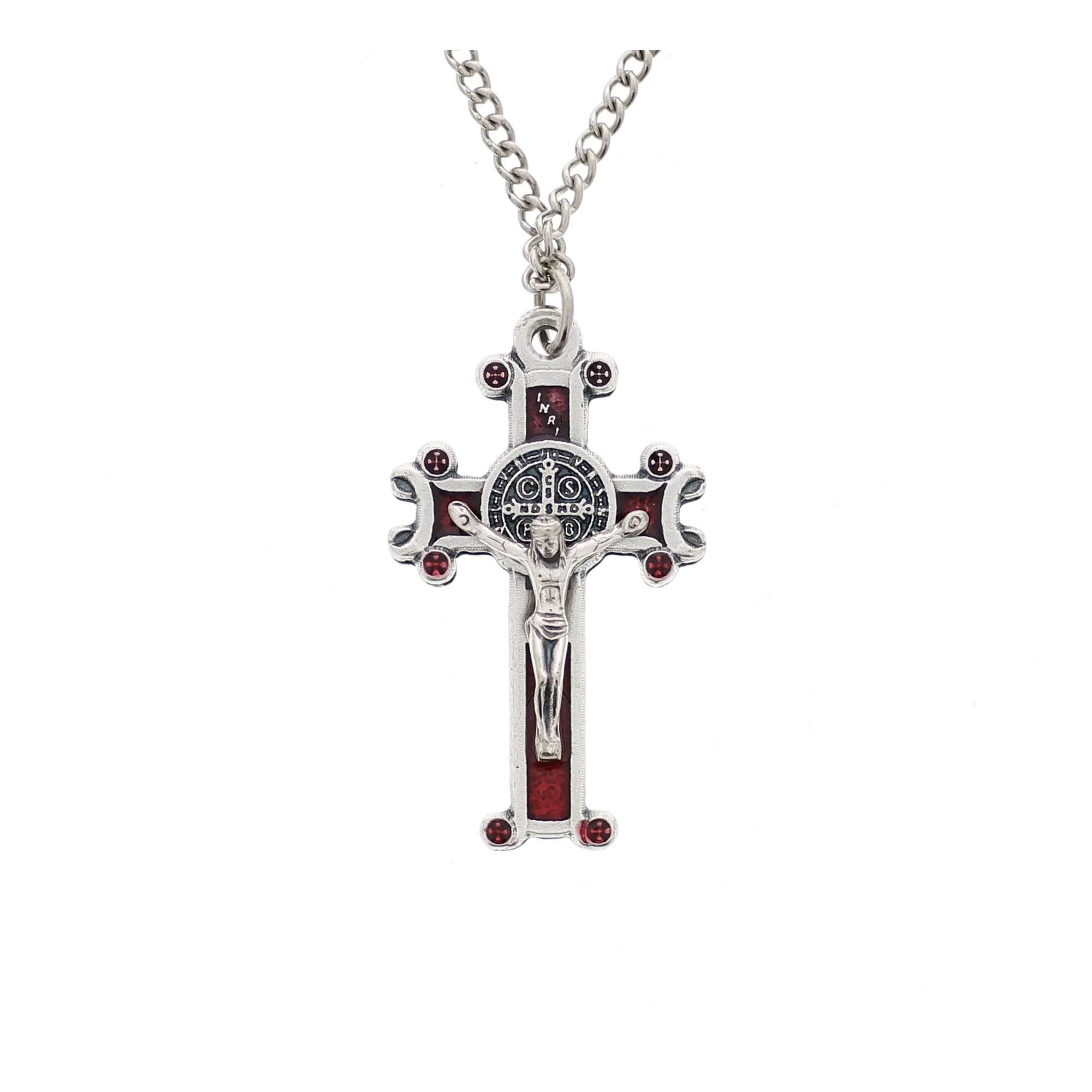 Red Enamel St. Benedict Cross