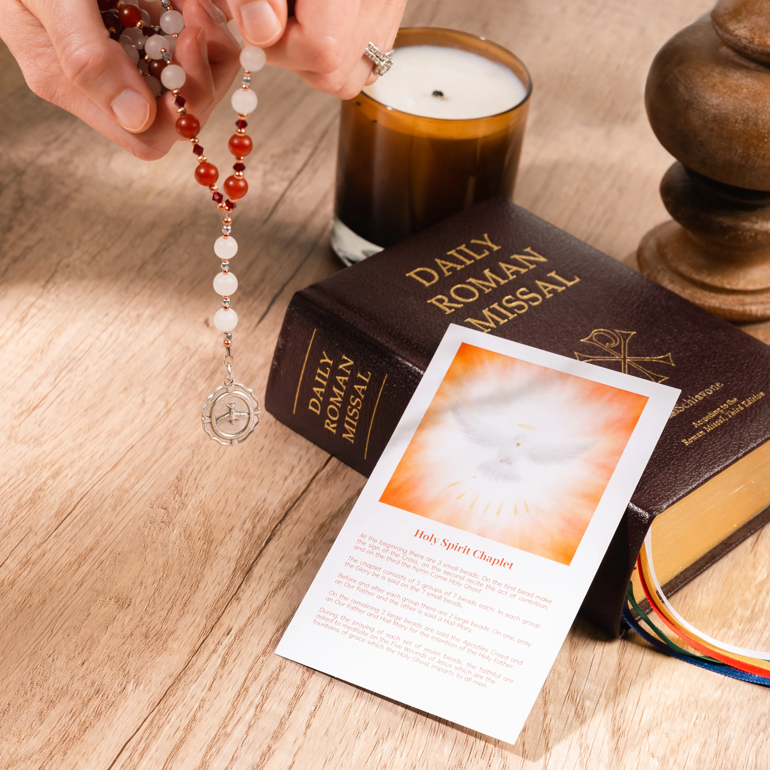 Red & White Carnelian Holy Spirit Chaplet - Image 2