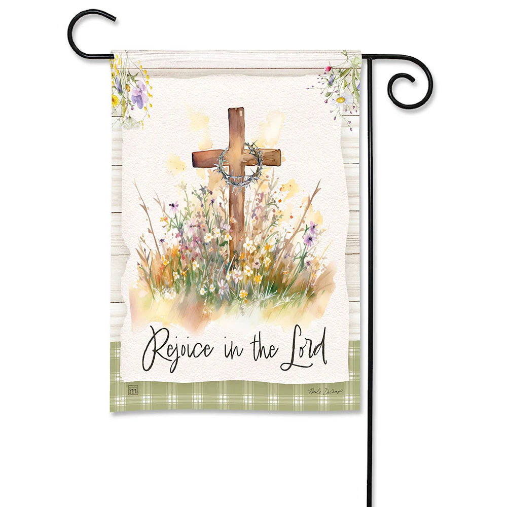 Rejoice in the Lord Garden Flag - Image 2