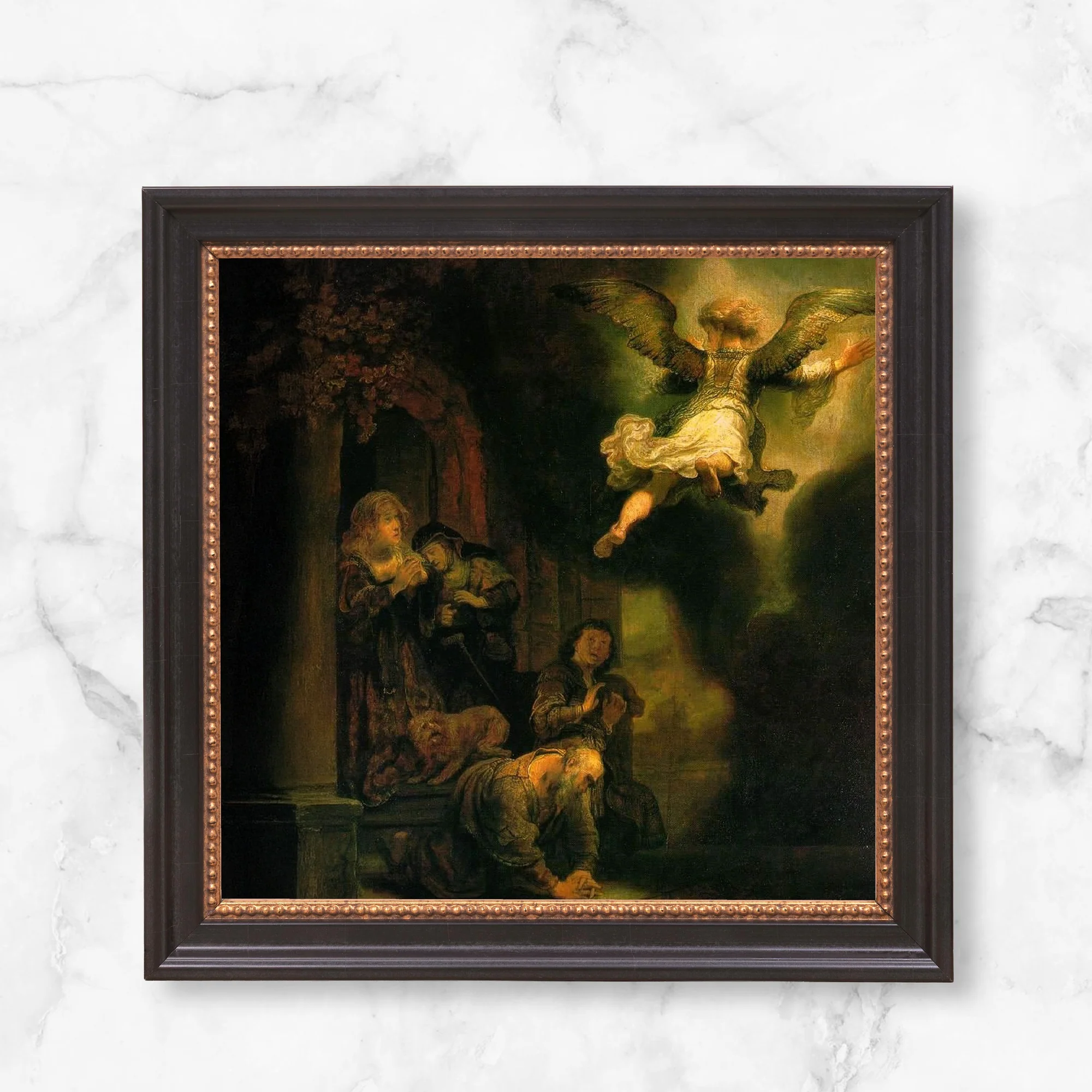 Rembrandt's Archangel Raphael Framed Canvas - Sacred Mini Collection - Image 6