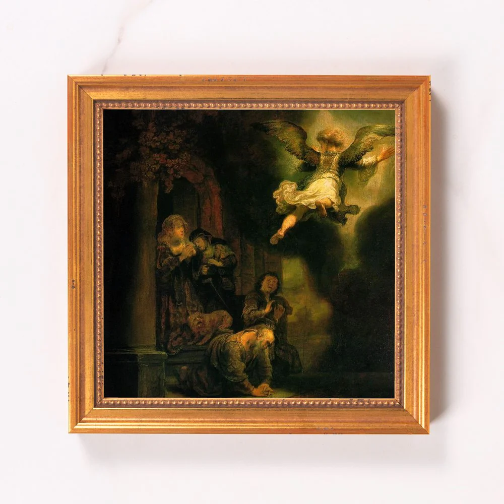 Rembrandt's Archangel Raphael Framed Canvas - Sacred Mini Collection - Image 9