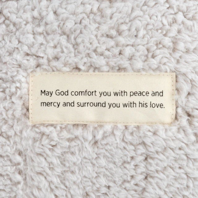 Remembrance Plush Taupe Prayer Pillow - Image 2