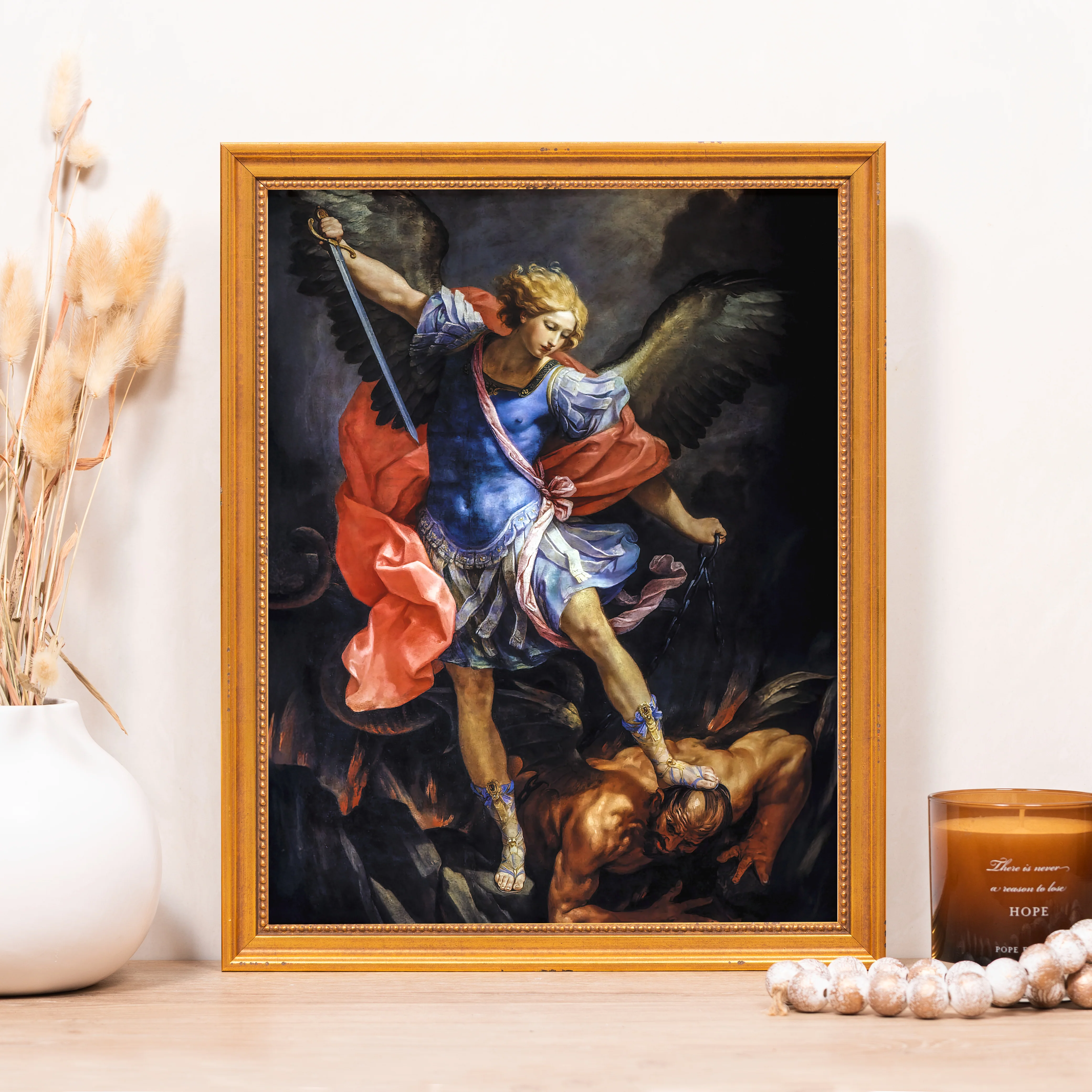 Reni's Archangel Michael Defeating Satan Framed Canvas - Sacred Classics Collection - Image 5