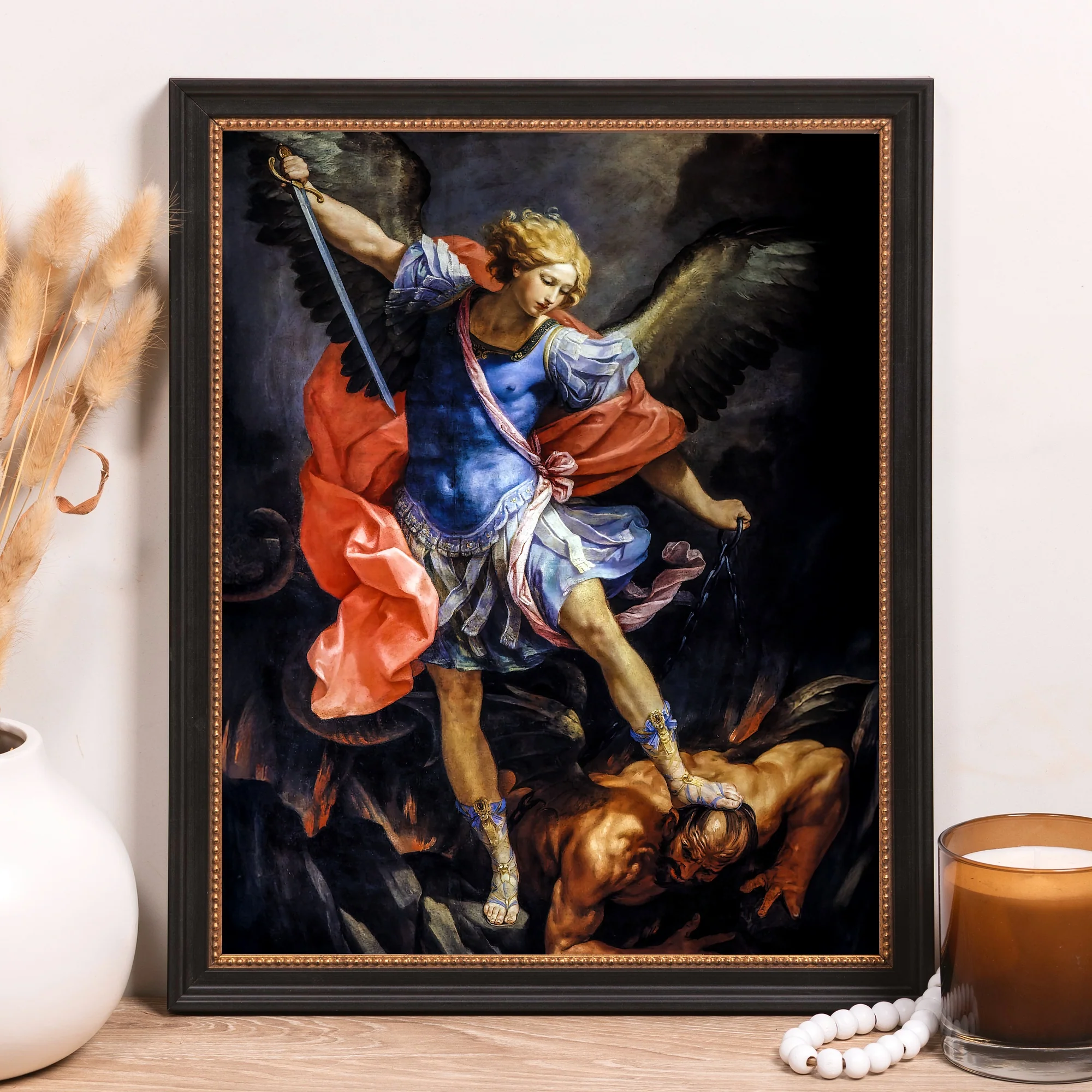 Reni's Archangel Michael Defeating Satan Framed Canvas - Sacred Classics Collection - Image 7