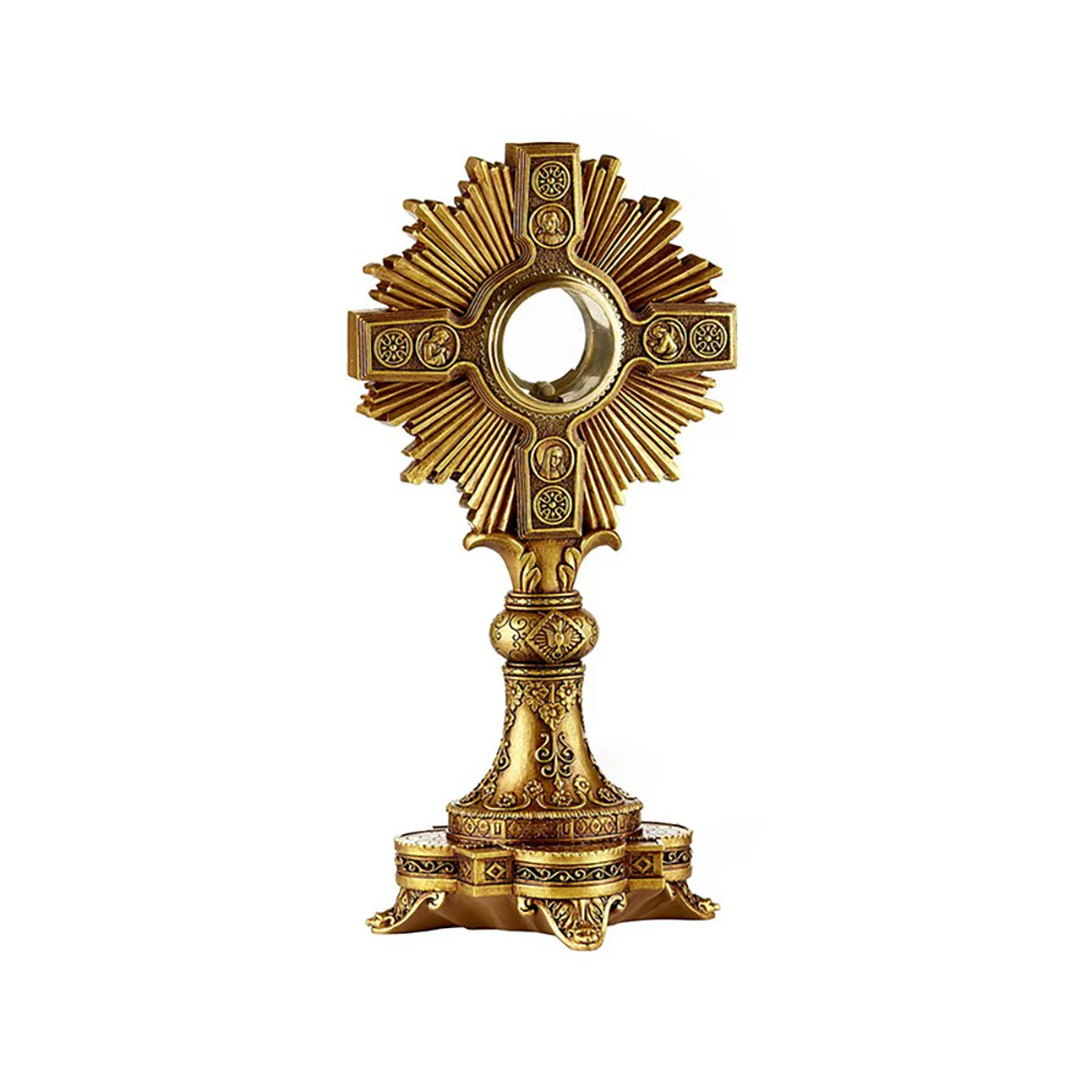 Resin & Brass Adoration Monstrance - 14"