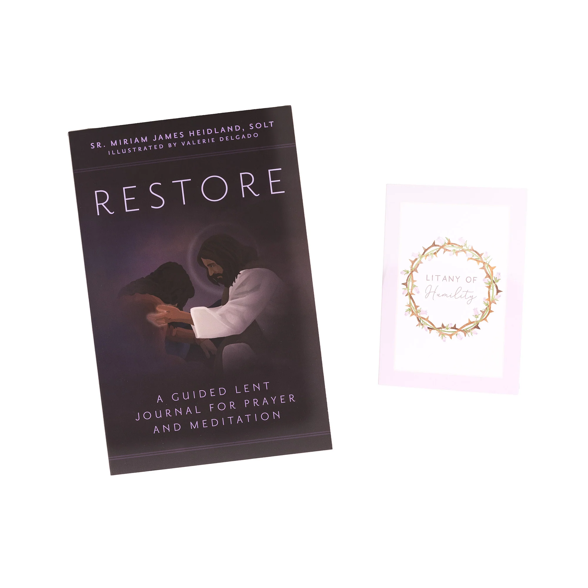 Restore: A Guided Lent Journal for Prayer and Meditation & Litany of Humility Folded Prayer Card (Gift Set) - Image 2
