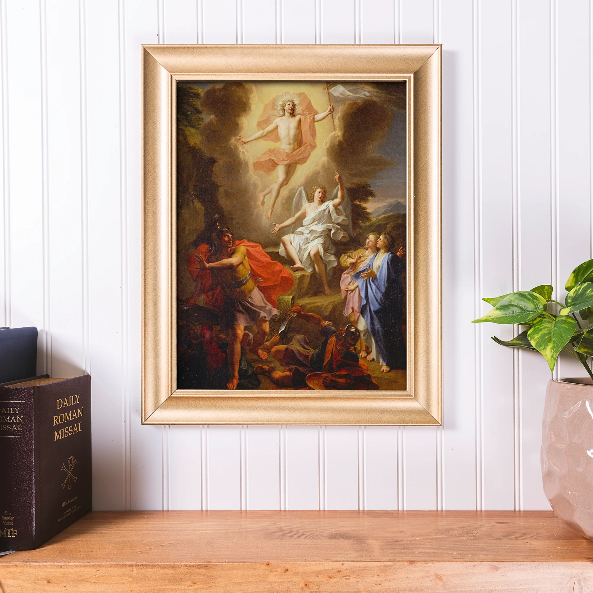 Resurrection of Christ Antique Gold Framed Print - Multiple Sizes - Image 3