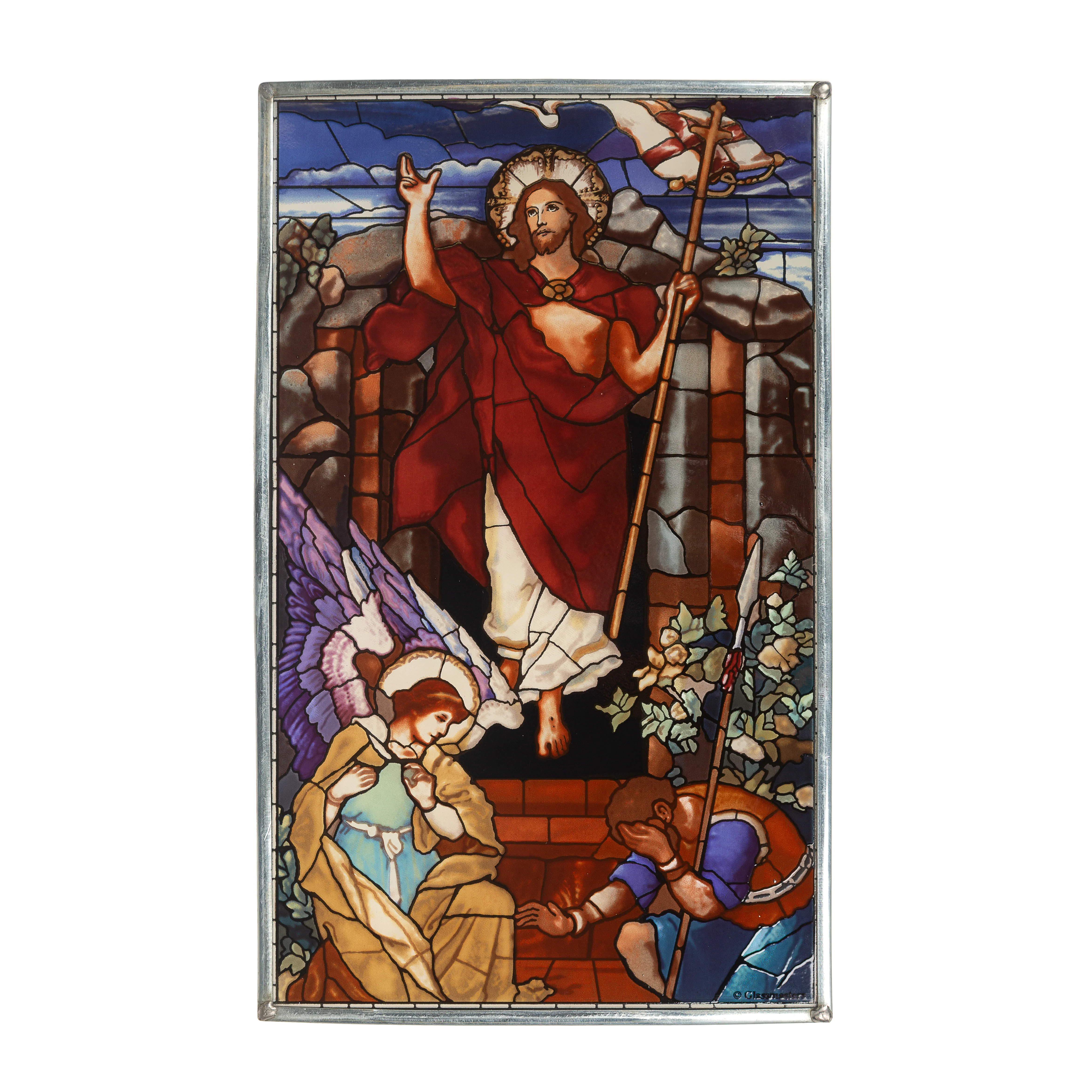 Resurrection Victorious Stained Glass Panel - 6" x 10" - Image 2