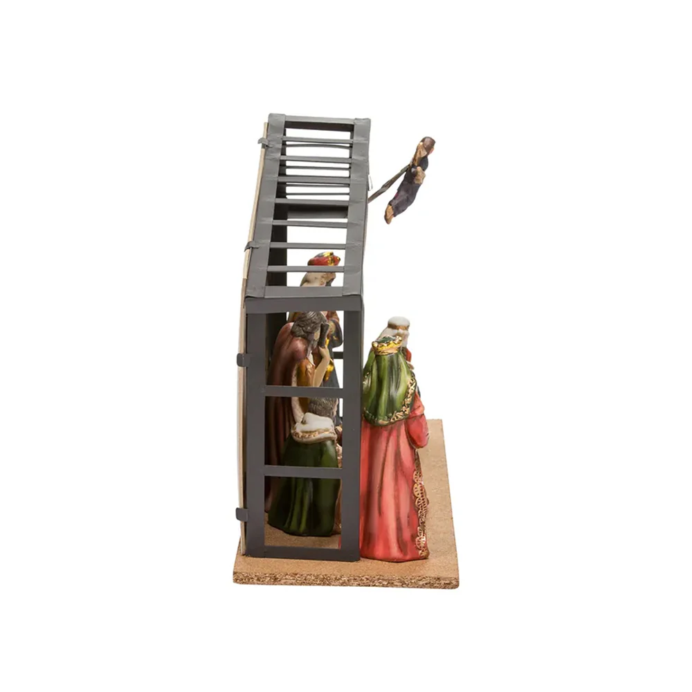 Richly Colored Porcelain Nativity Set & Stable - 10-Pieces - Image 4