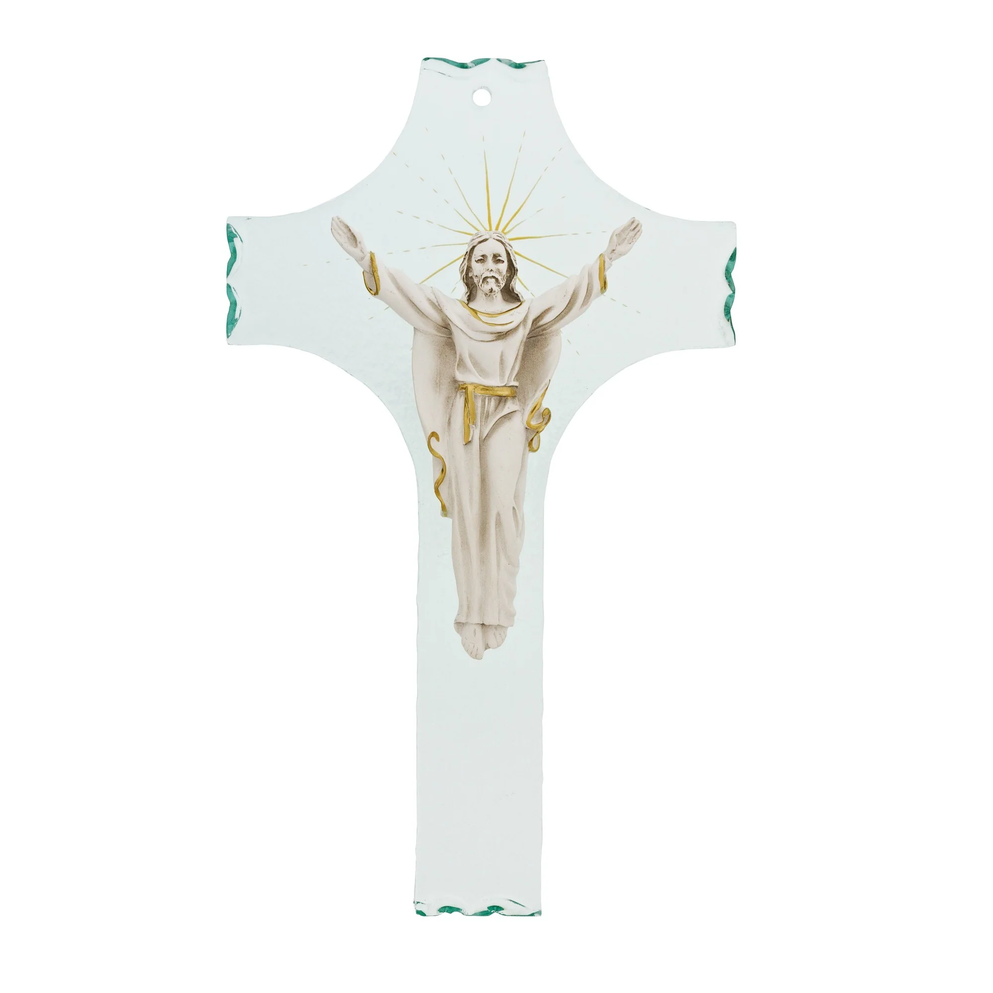 Risen Christ Glass Crucifix - Image 2
