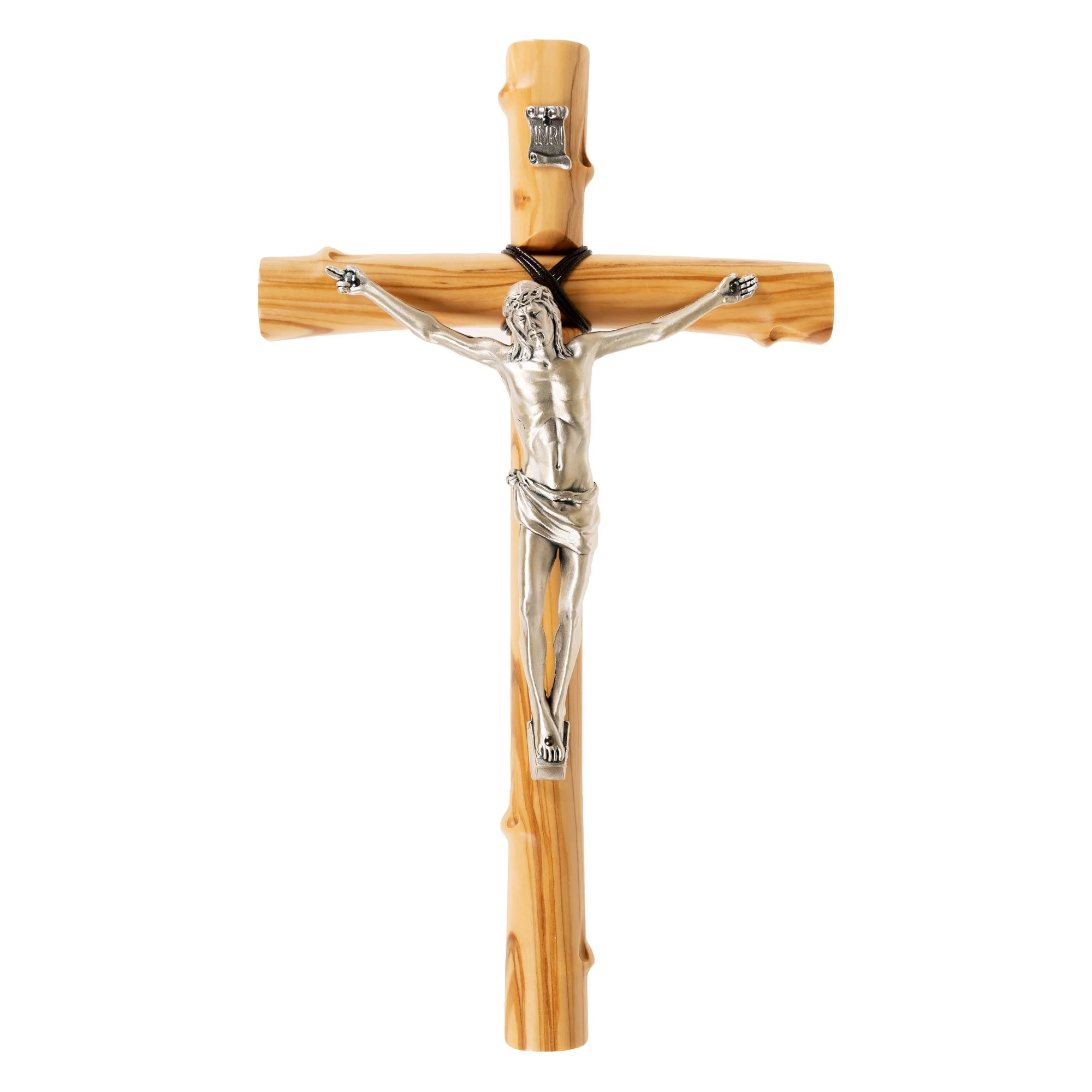 Roped Olive Wood Crucifix - 12" - Image 2