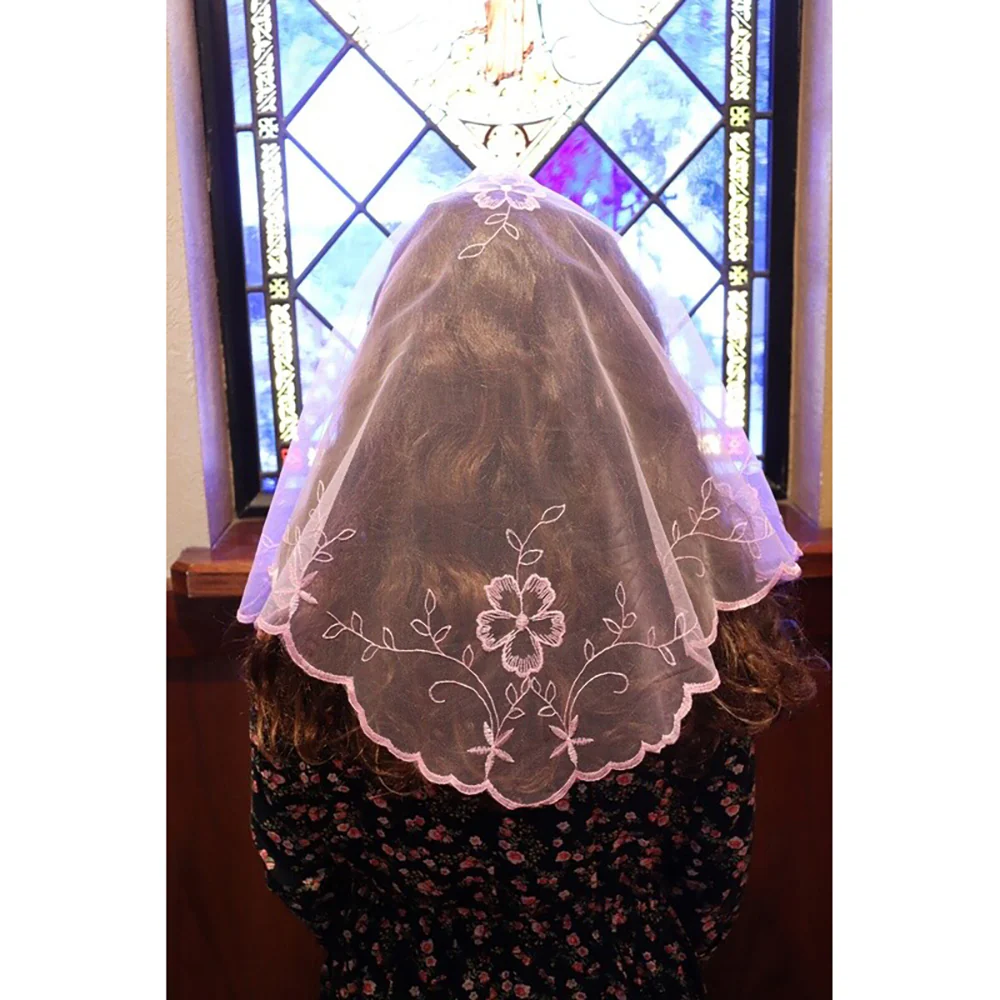Rosa Spanish Lace Short Chapel Veil - Multiple Colors - Image 9