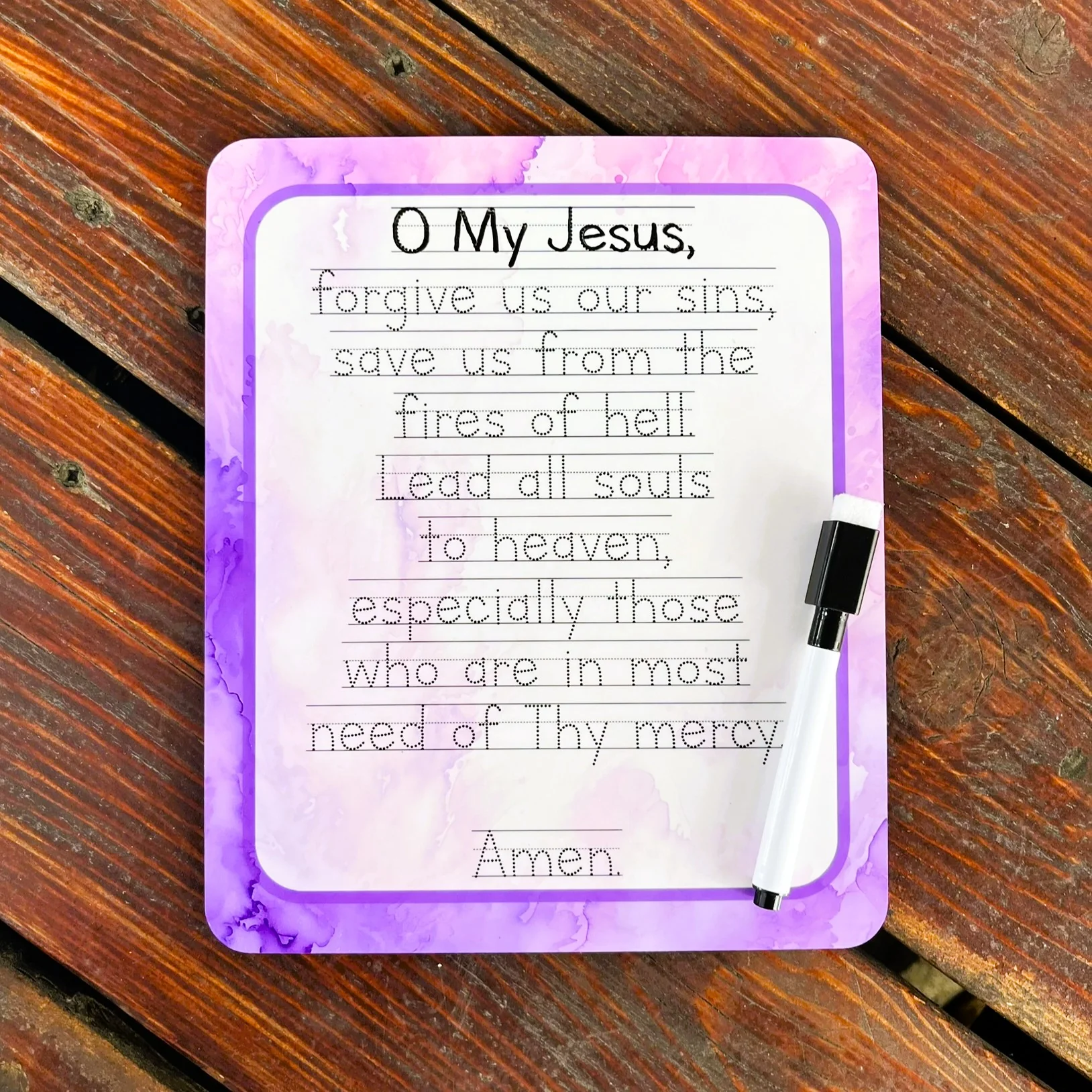 Rosary Prayers Tracing Dry-Erase Boards & Markers Set - Image 3
