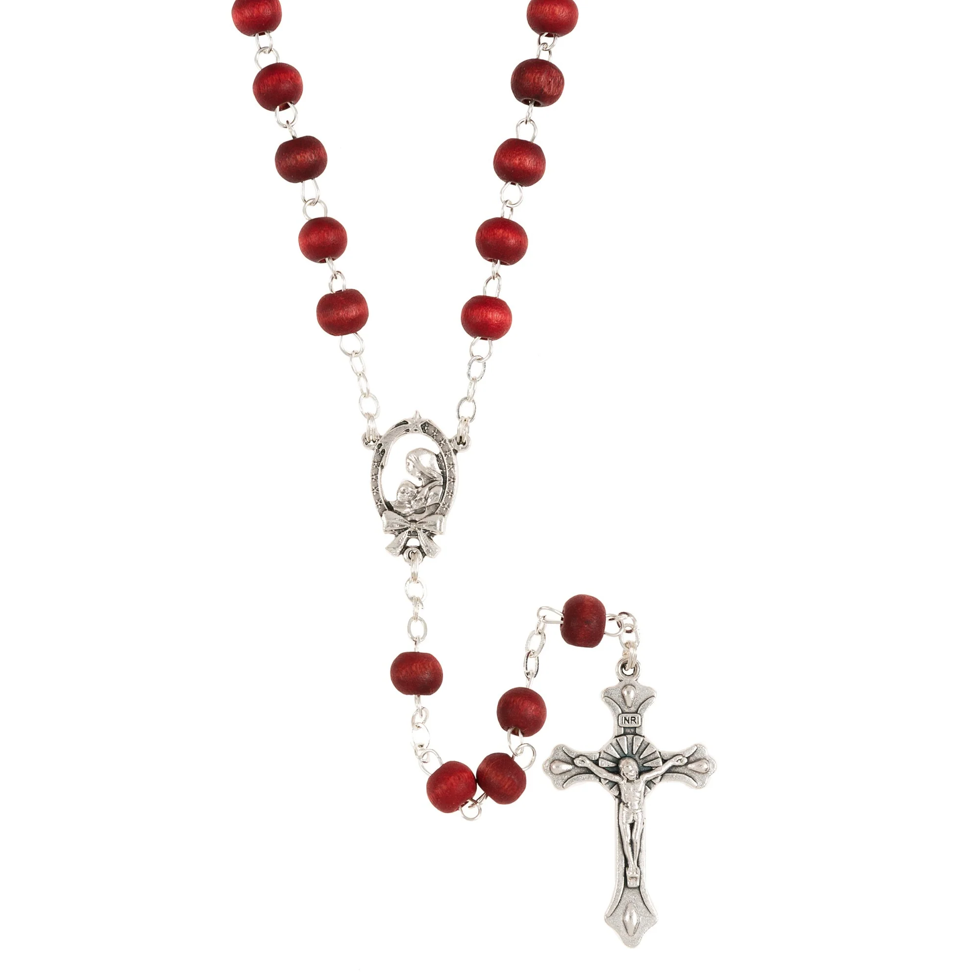 Rose Scented Wood Rosary in Glass Bottle - Image 3