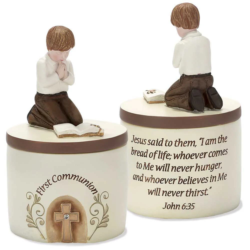 Round Bread of Life First Communion Keepsake Box - Image 2