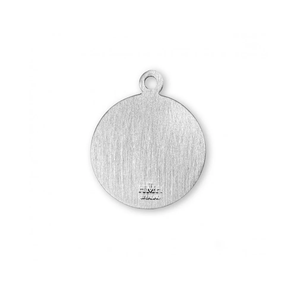 Round Sterling Silver St. Monica Medal Necklace - 18" - Image 4