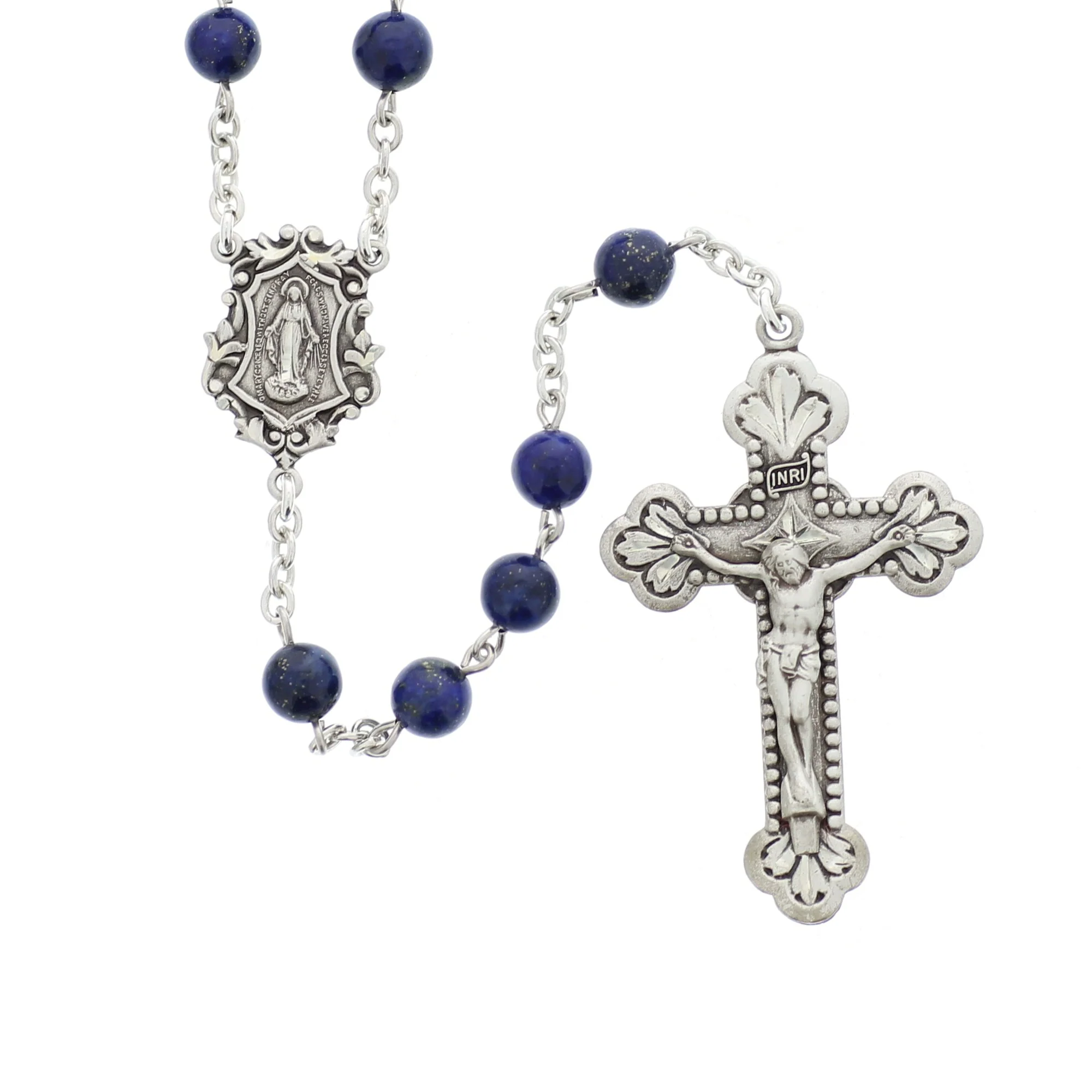 Royal Blue Lapis & Sterling Rosary - Image 2