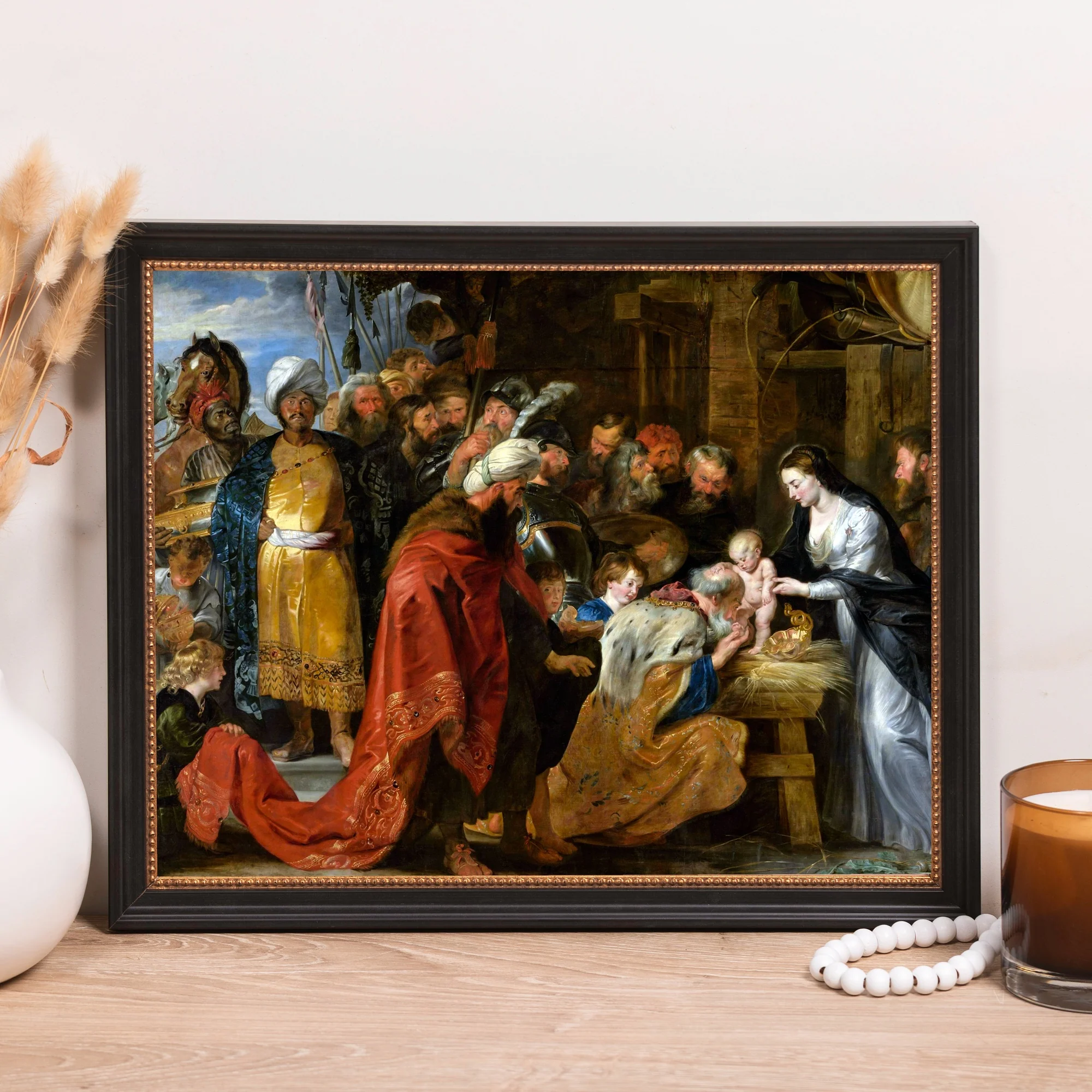 Rubens Lyon Adoration of the Magi Framed Canvas - Sacred Classics Collection - Image 3