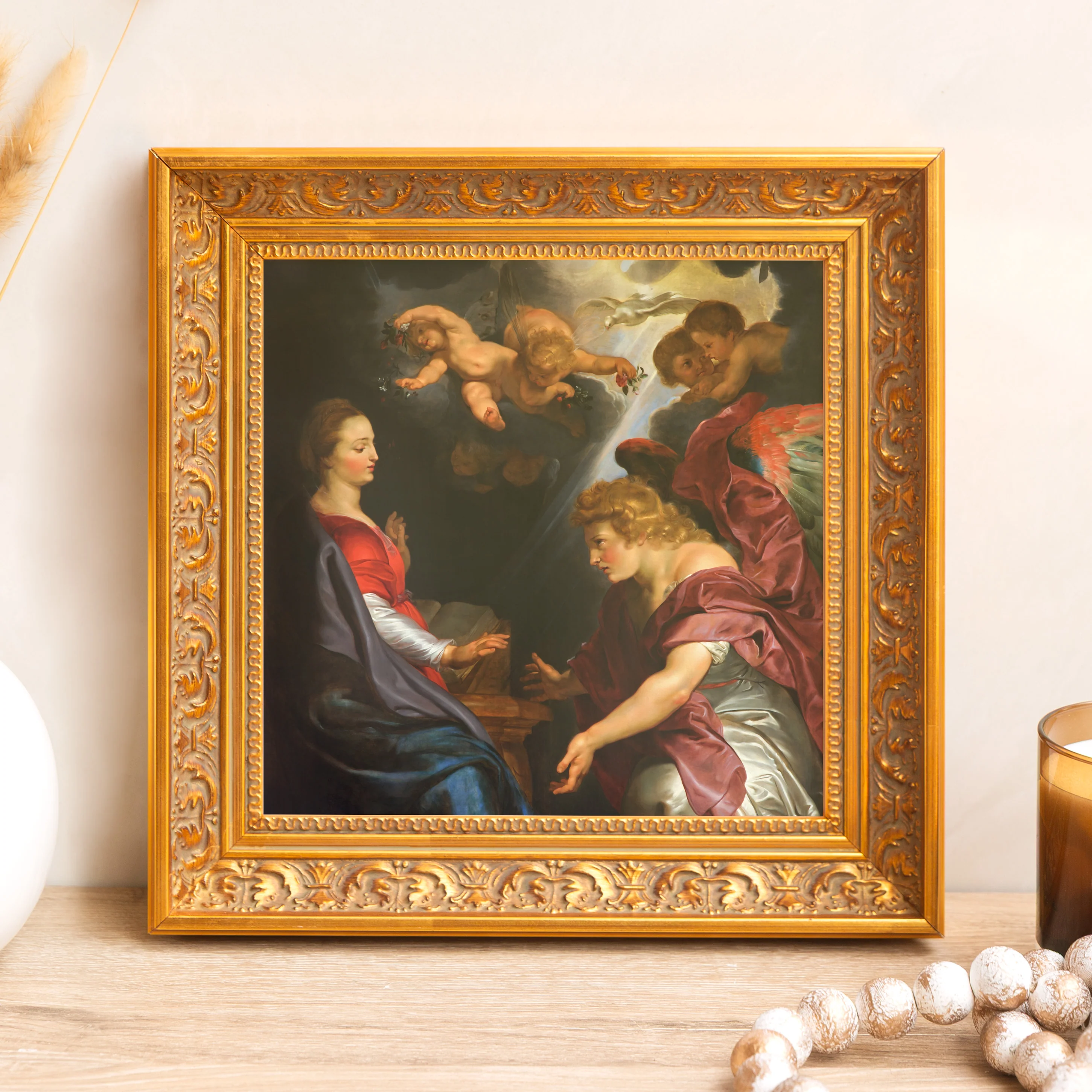 Ruben's The Annunciation Framed Canvas - Sacred Mini Collection