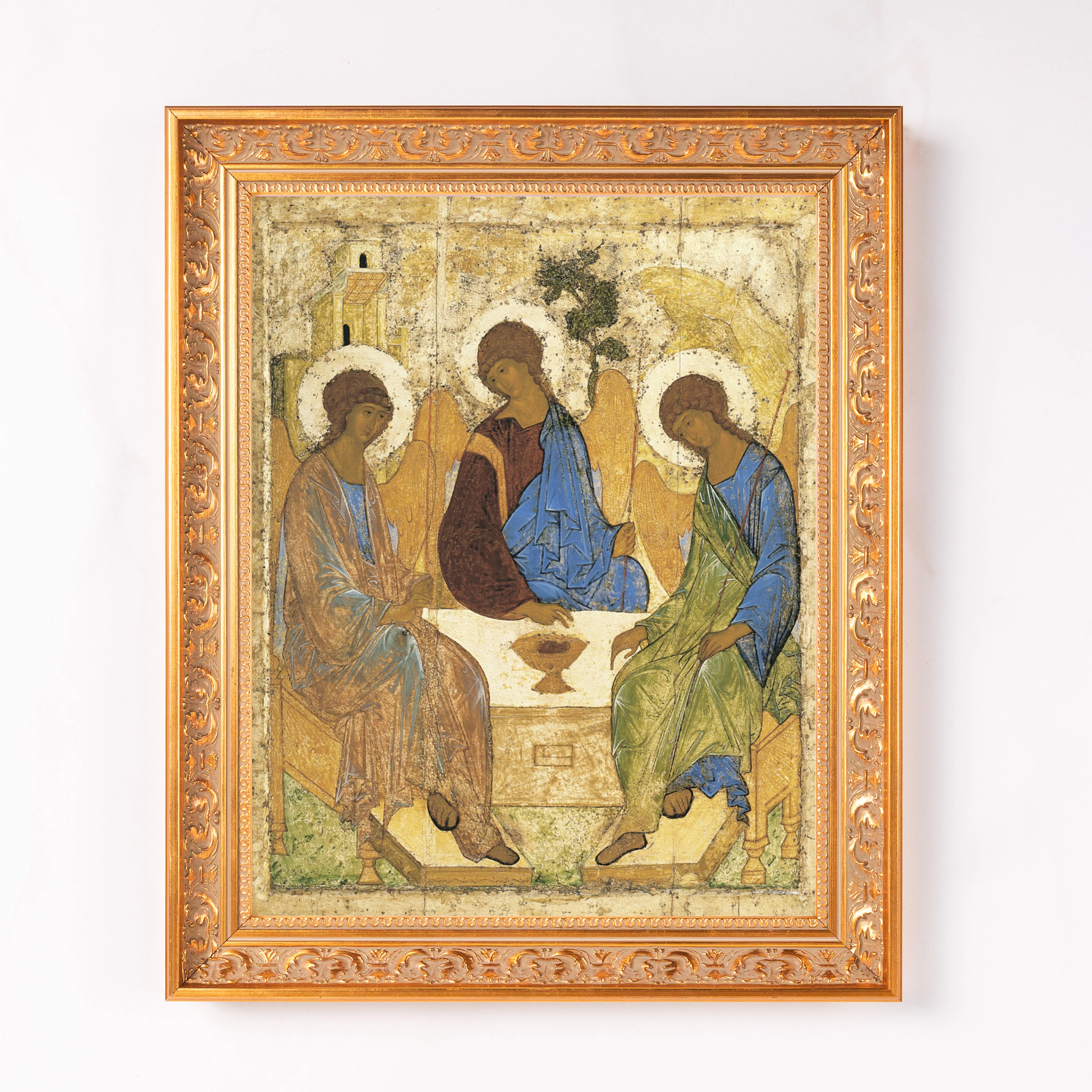 Rublev's Icon of the Trinity Framed Canvas - Sacred Classics Collection - Image 2