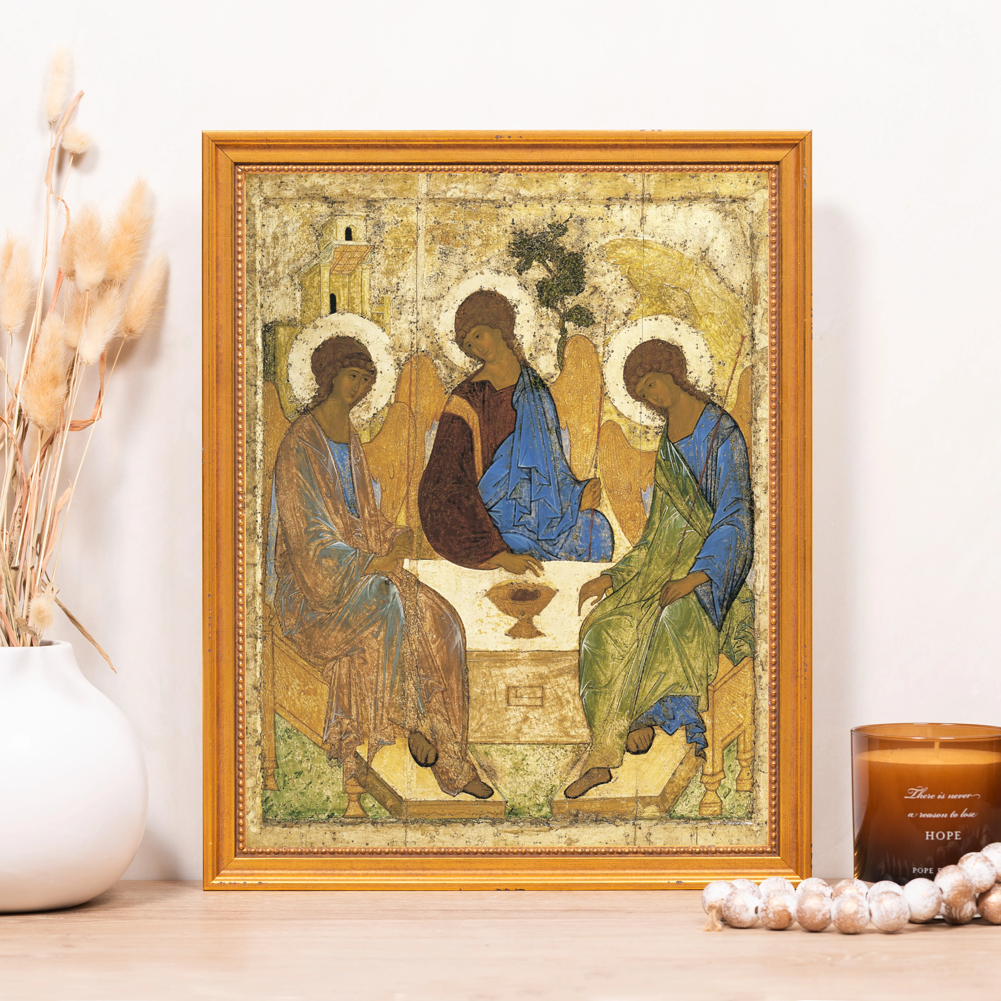 Rublev's Icon of the Trinity Framed Canvas - Sacred Classics Collection - Image 4