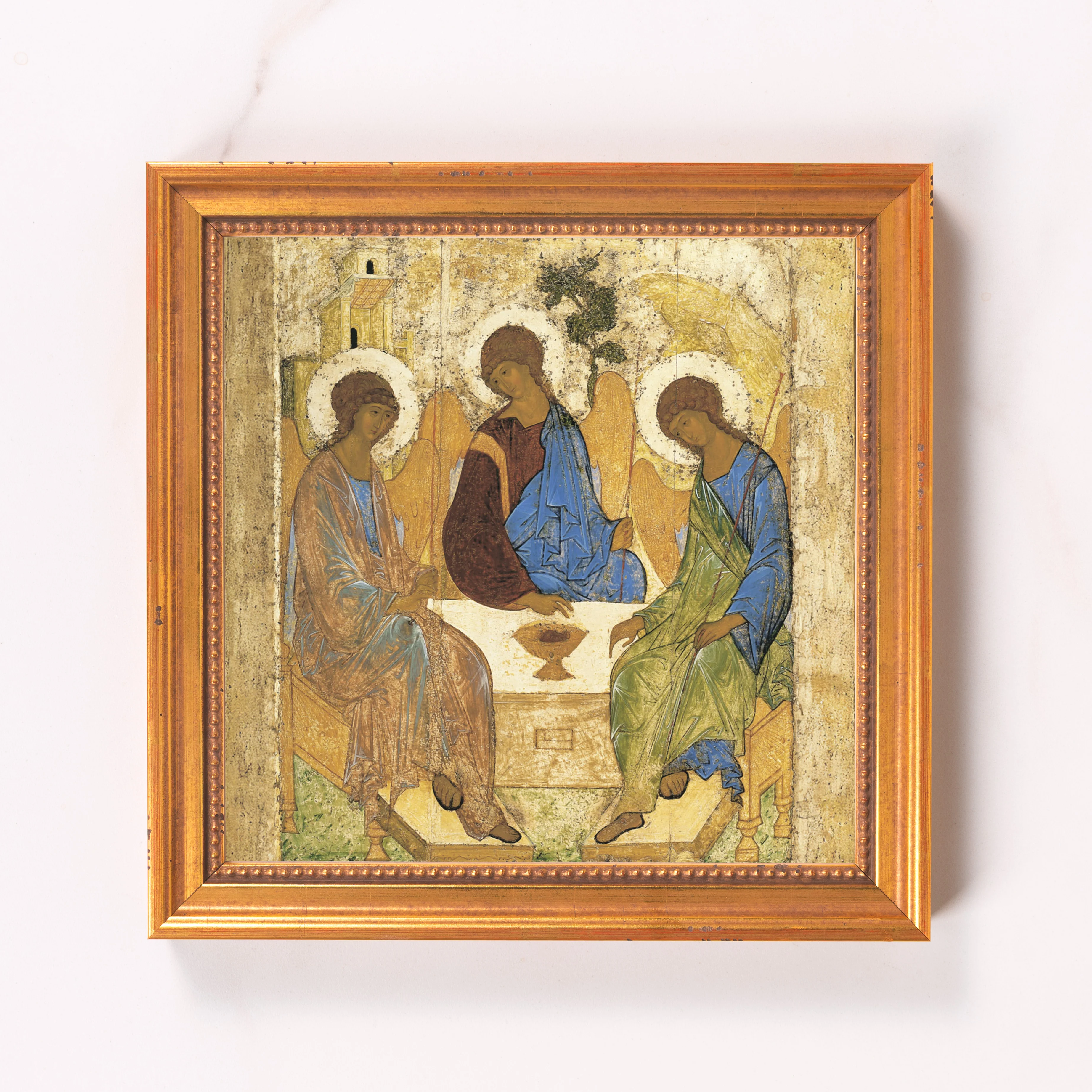 Rublev's Icon of the Trinity Framed Canvas - Sacred Mini Collection - Image 5