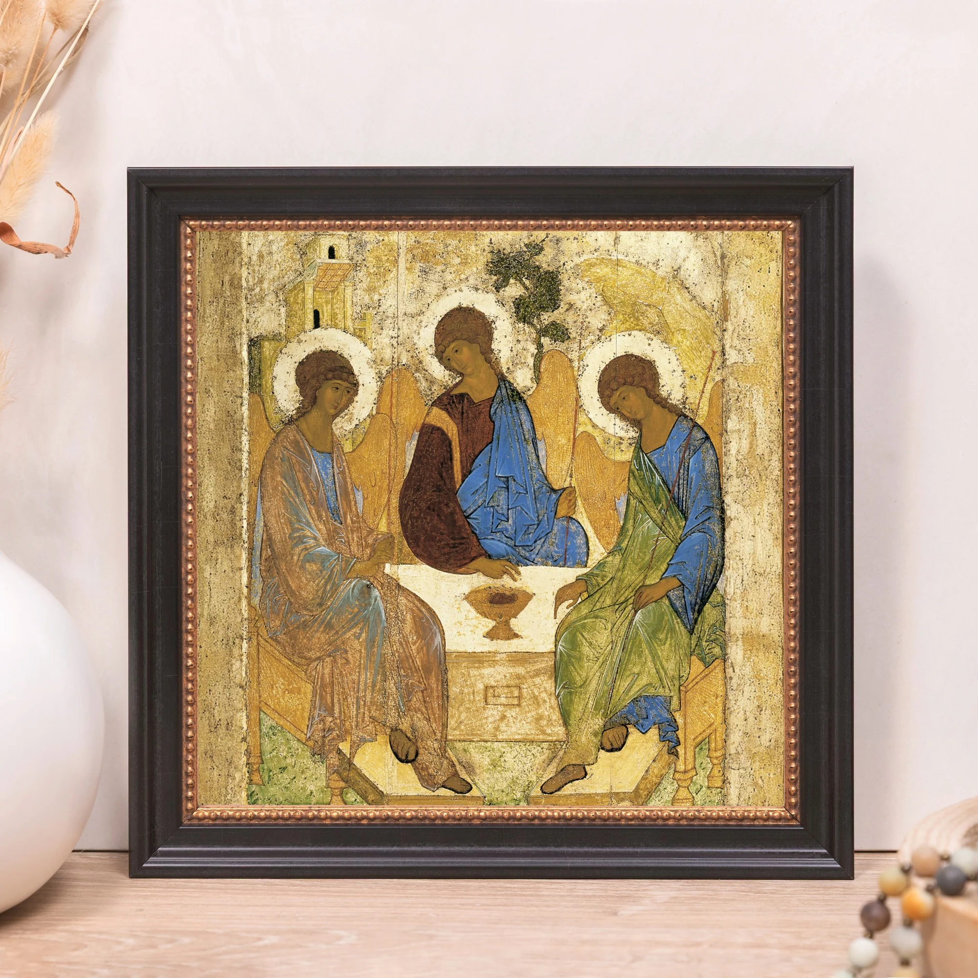 Rublev's Icon of the Trinity Framed Canvas - Sacred Mini Collection - Image 7