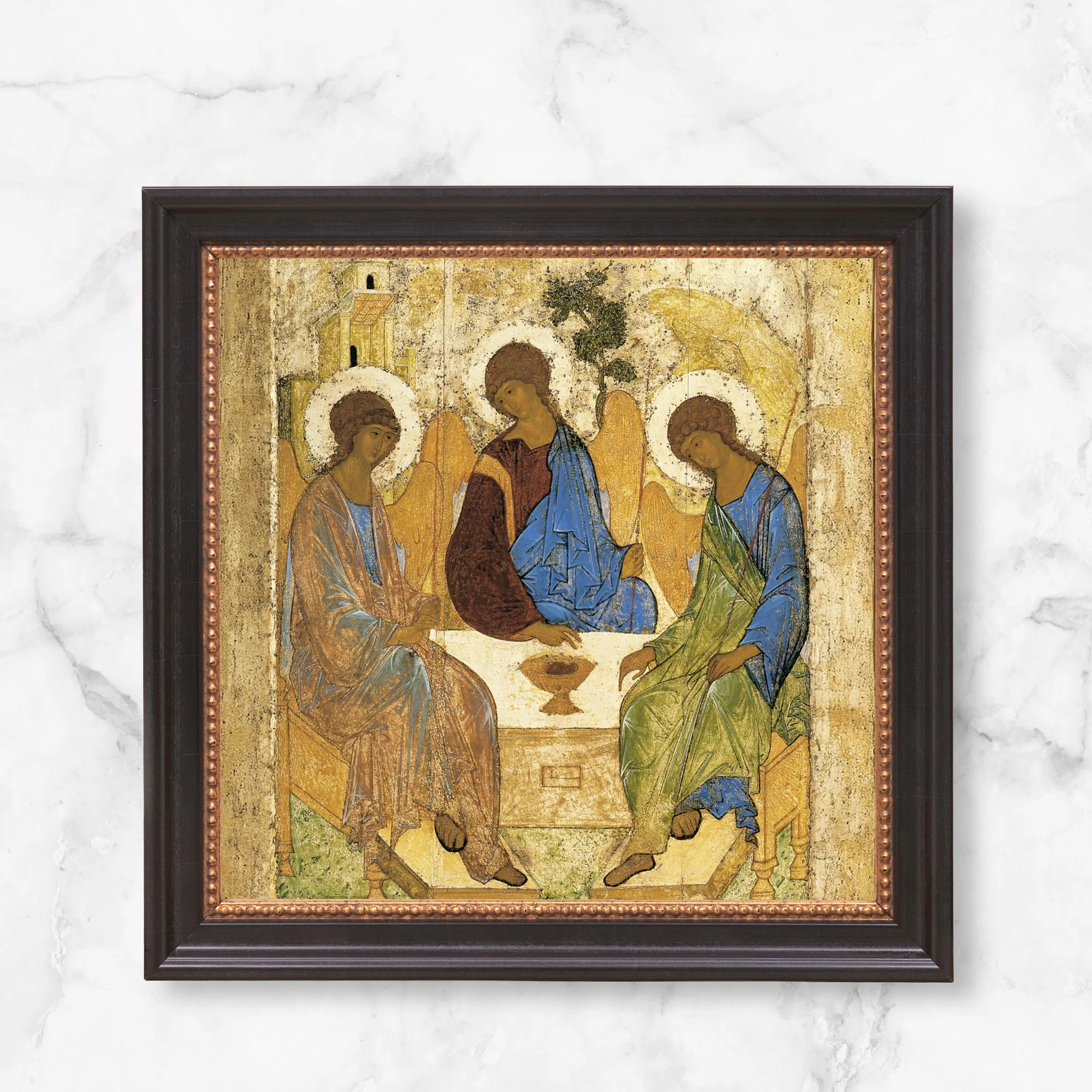 Rublev's Icon of the Trinity Framed Canvas - Sacred Mini Collection - Image 8