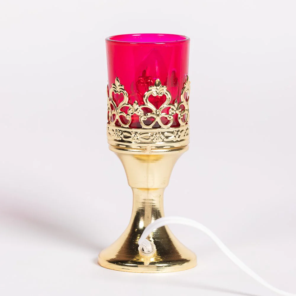 Ruby Glass Standing Electric Votive Candle Holder - Image 2