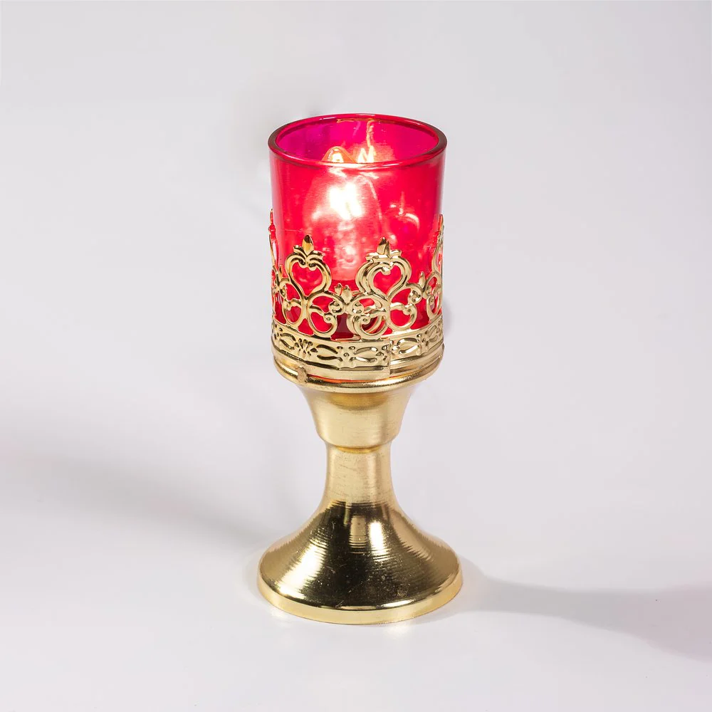 Ruby Glass Standing Electric Votive Candle Holder - Image 3
