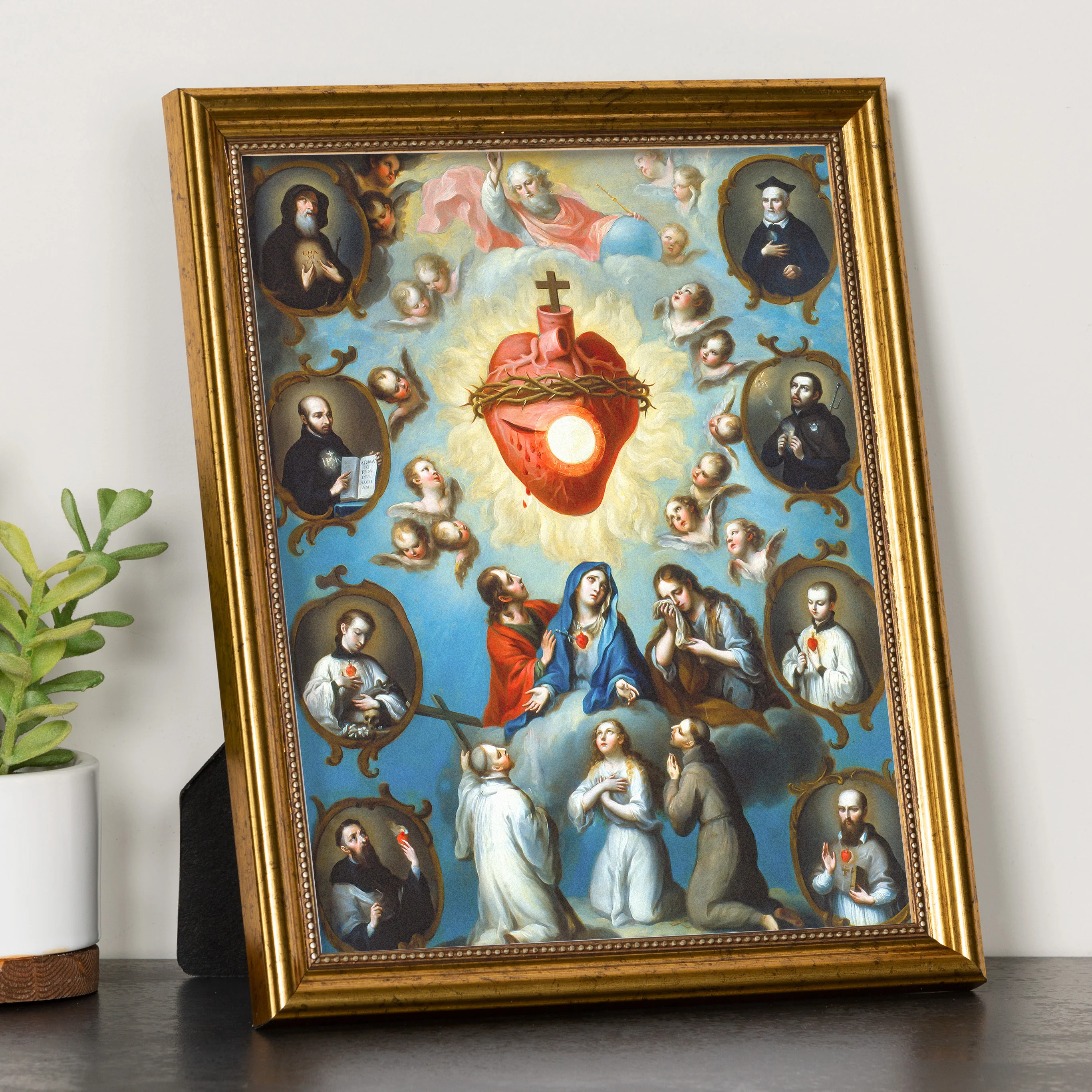 Ruiz The Heart of Jesus Gold Framed Print - Multiple Sizes - Image 2