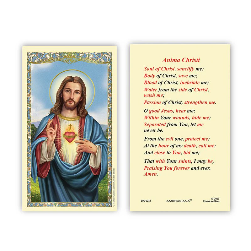 Sacred Heart Anima Christi Holy Card