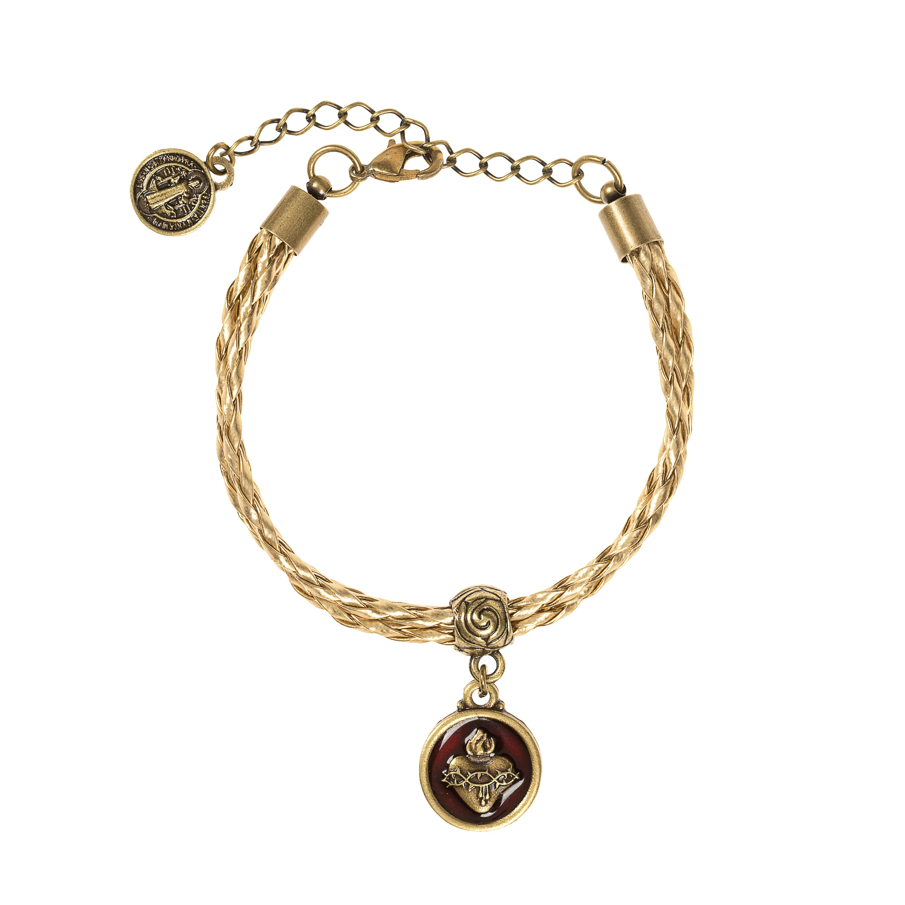 Sacred Heart Bracelet on Golden Cord - Image 3