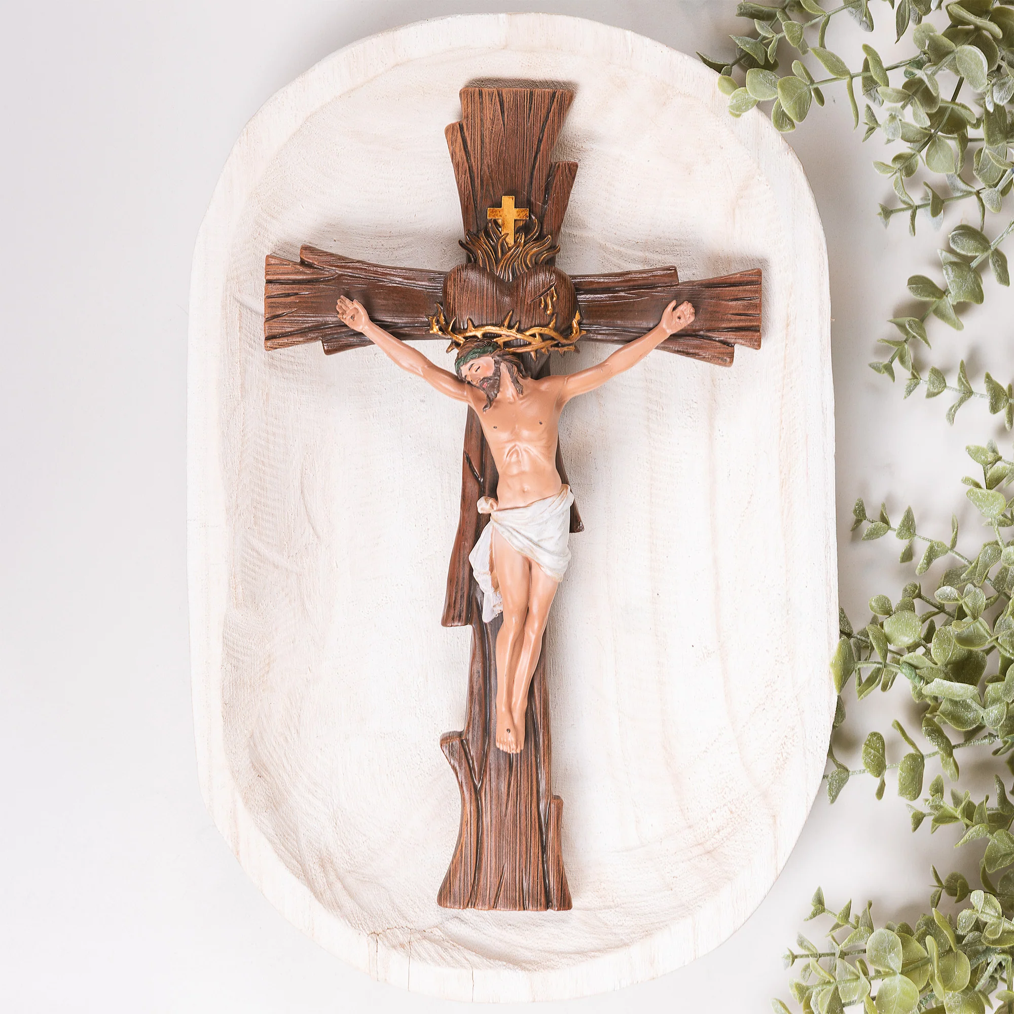 Sacred Heart Crucifix - 13" - Image 2