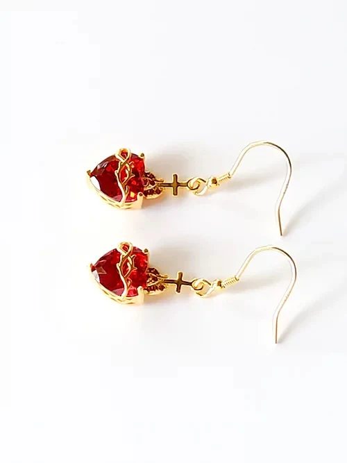 Sacred Heart Dangle Earrings - Image 2