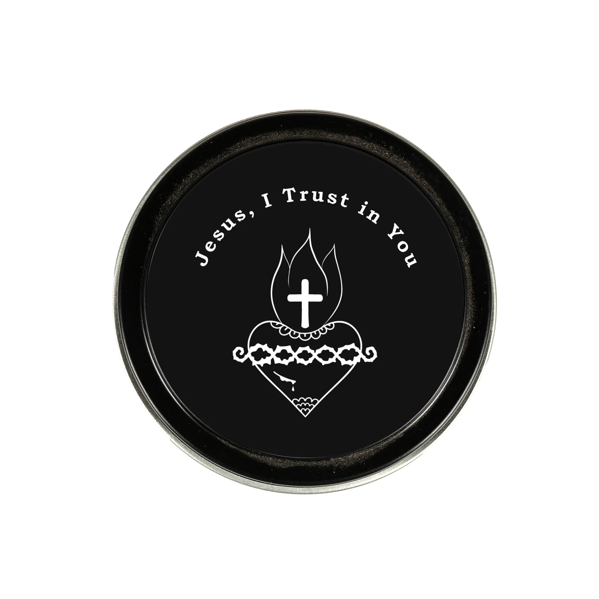 Sacred Heart Divine Mercy Candle Tin - Image 2