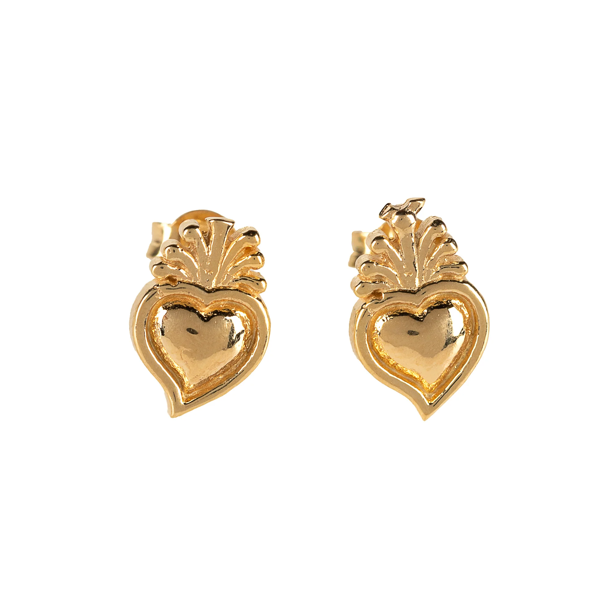 Sacred Heart Earrings - Gold Plated or Sterling Silver